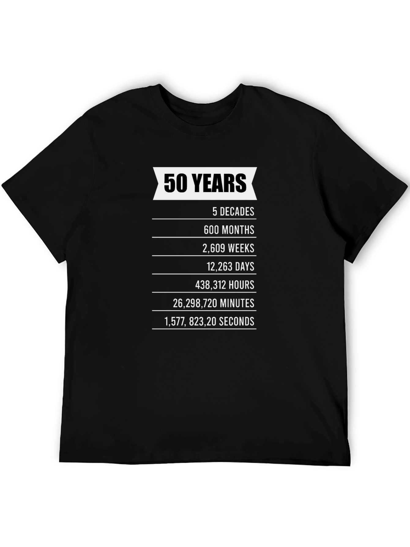 50th Birthday T-Shirt - 5 Decades Milestone Tee