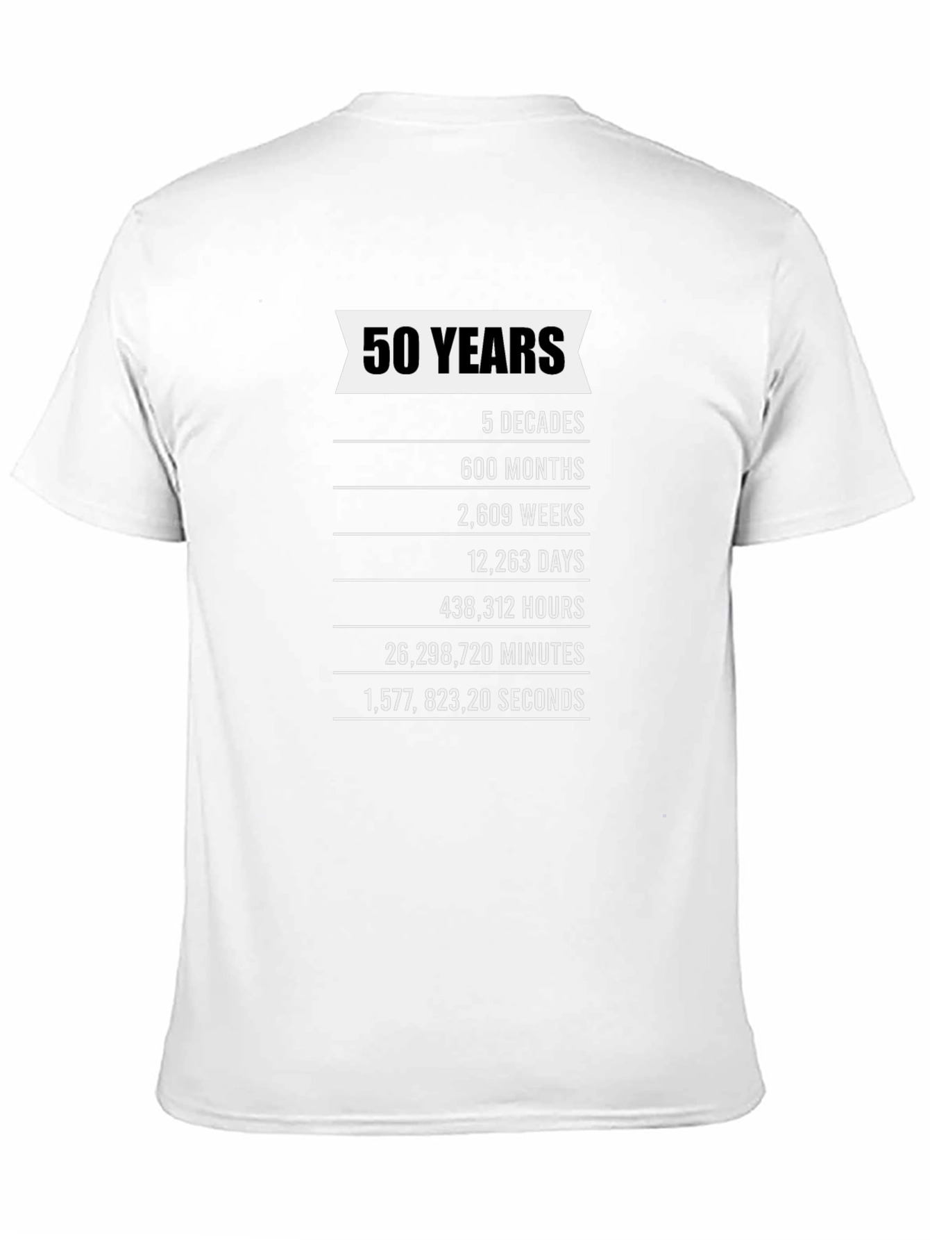 50th Birthday T-Shirt - 5 Decades Milestone Tee