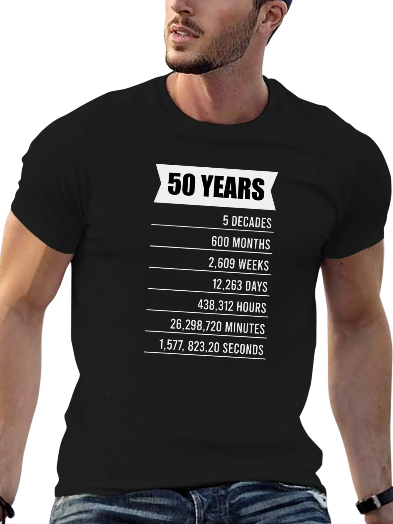 50th Birthday T-Shirt - 5 Decades Milestone Tee