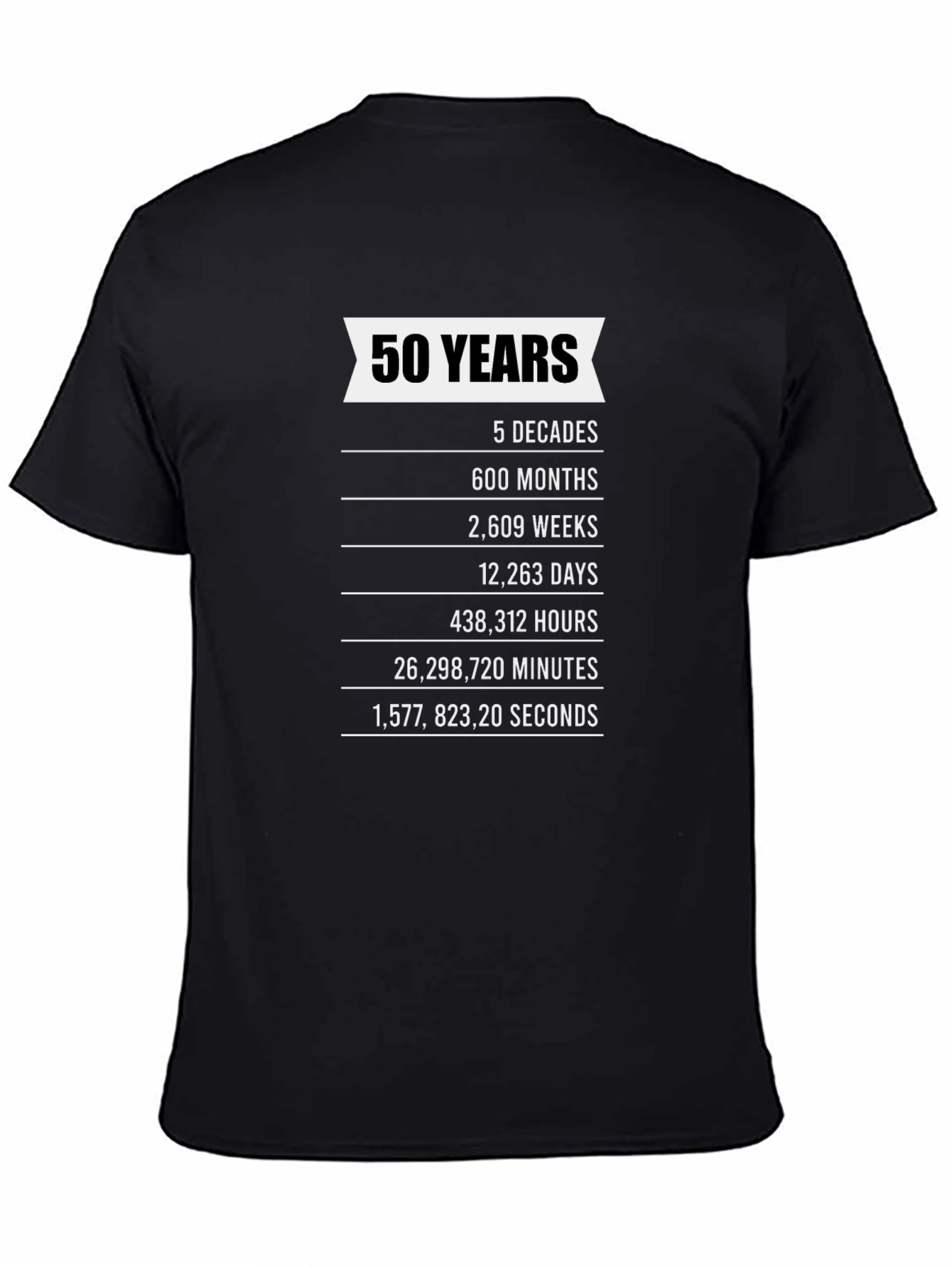 50th Birthday T-Shirt - 5 Decades Milestone Tee