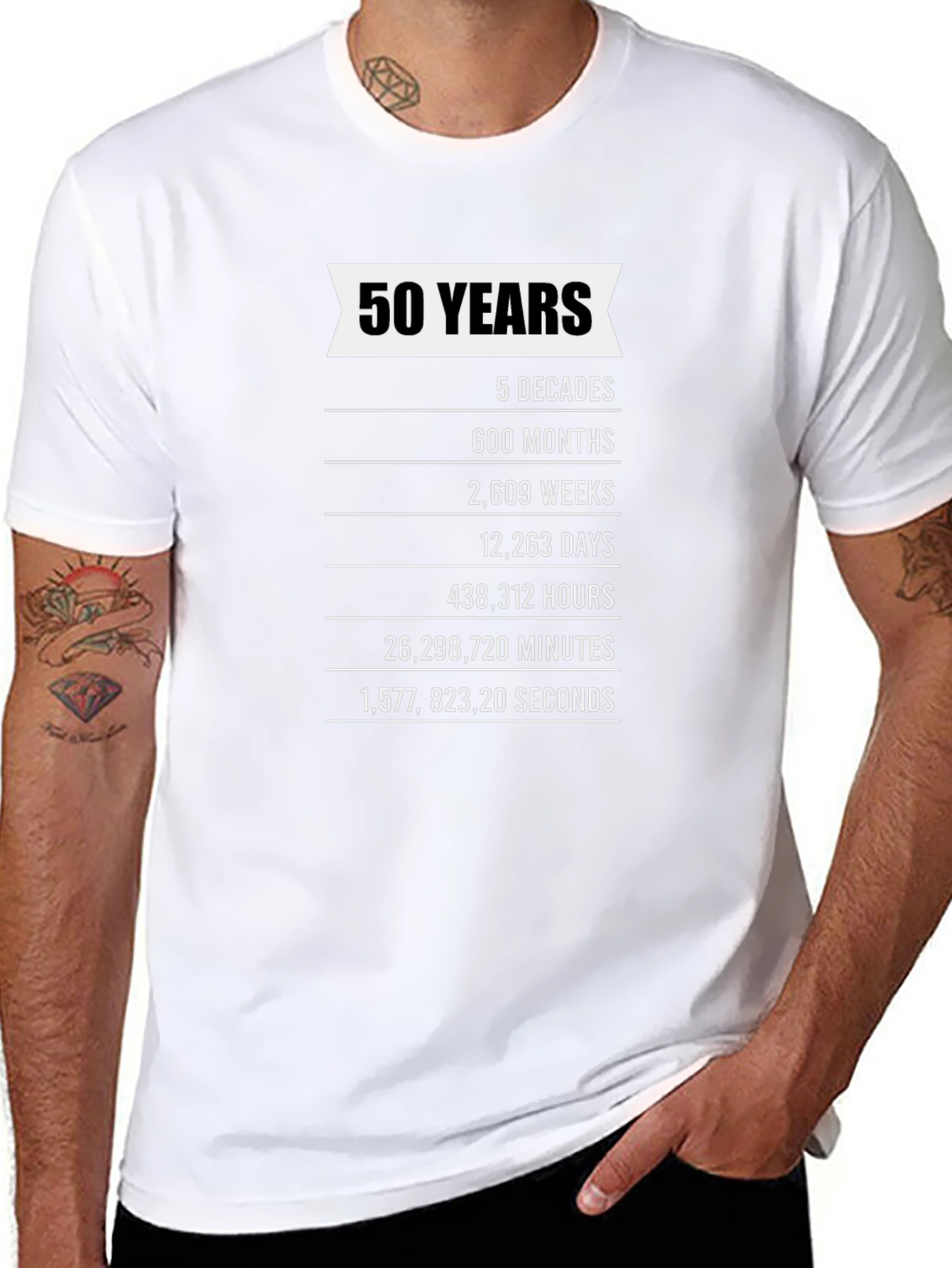 50th Birthday T-Shirt - 5 Decades Milestone Tee
