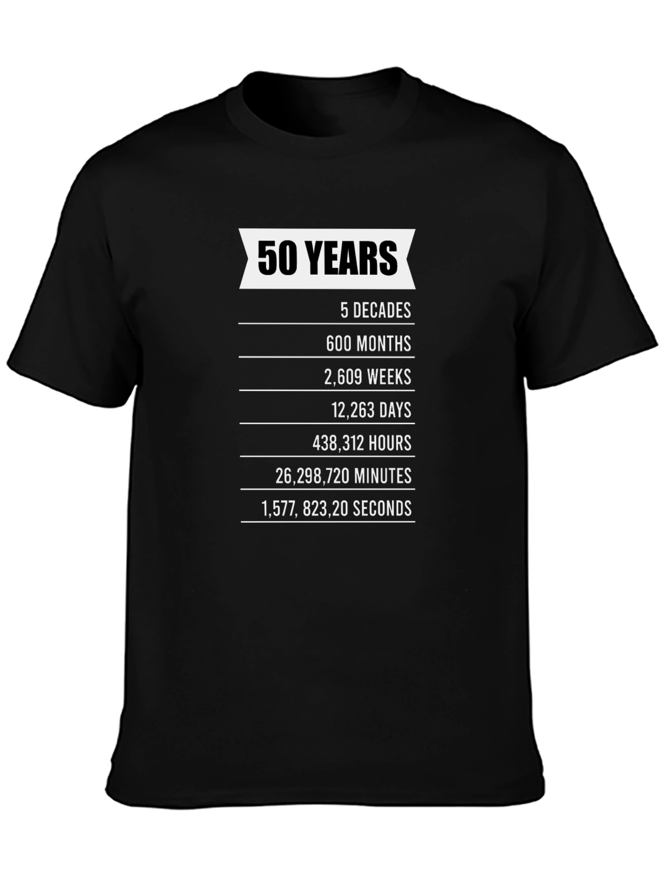 50th Birthday T-Shirt - 5 Decades Milestone Tee