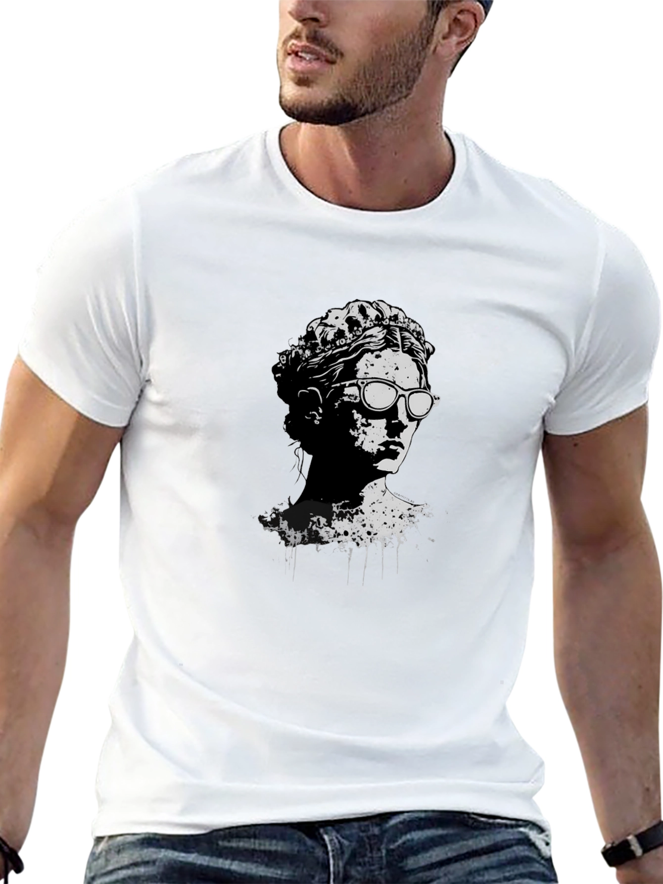 Statue Graphic Tee - Cool Modern Art Shirt