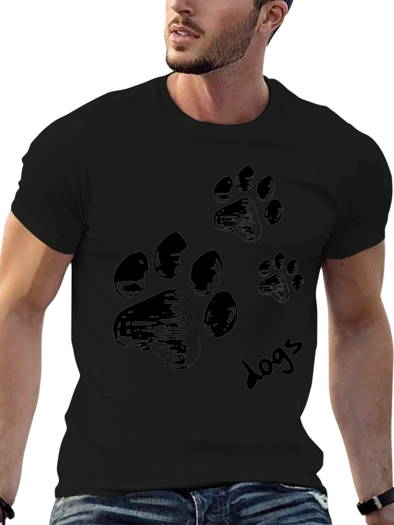 Paw Print Black T-Shirt
