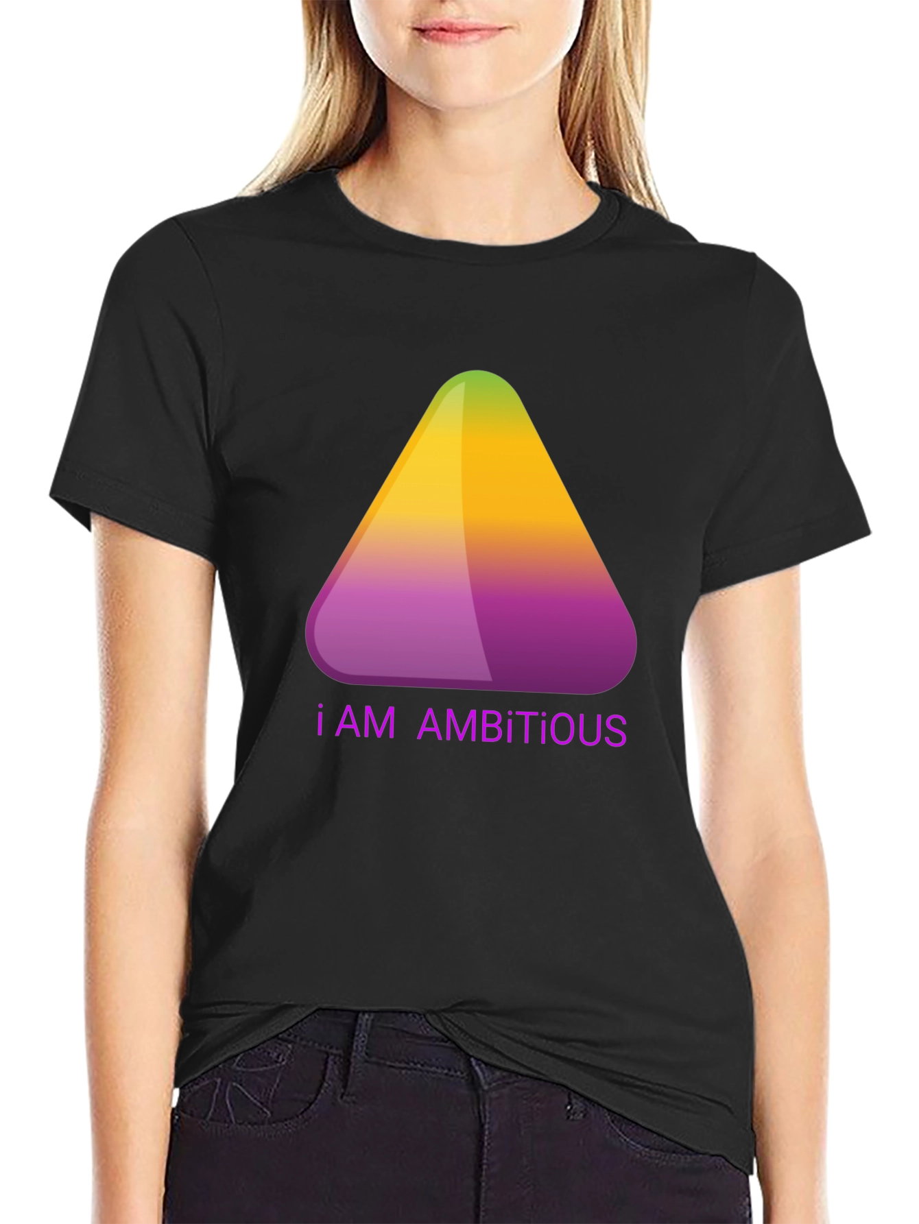 Ambitious Gradient Triangle Graphic T-Shirt
