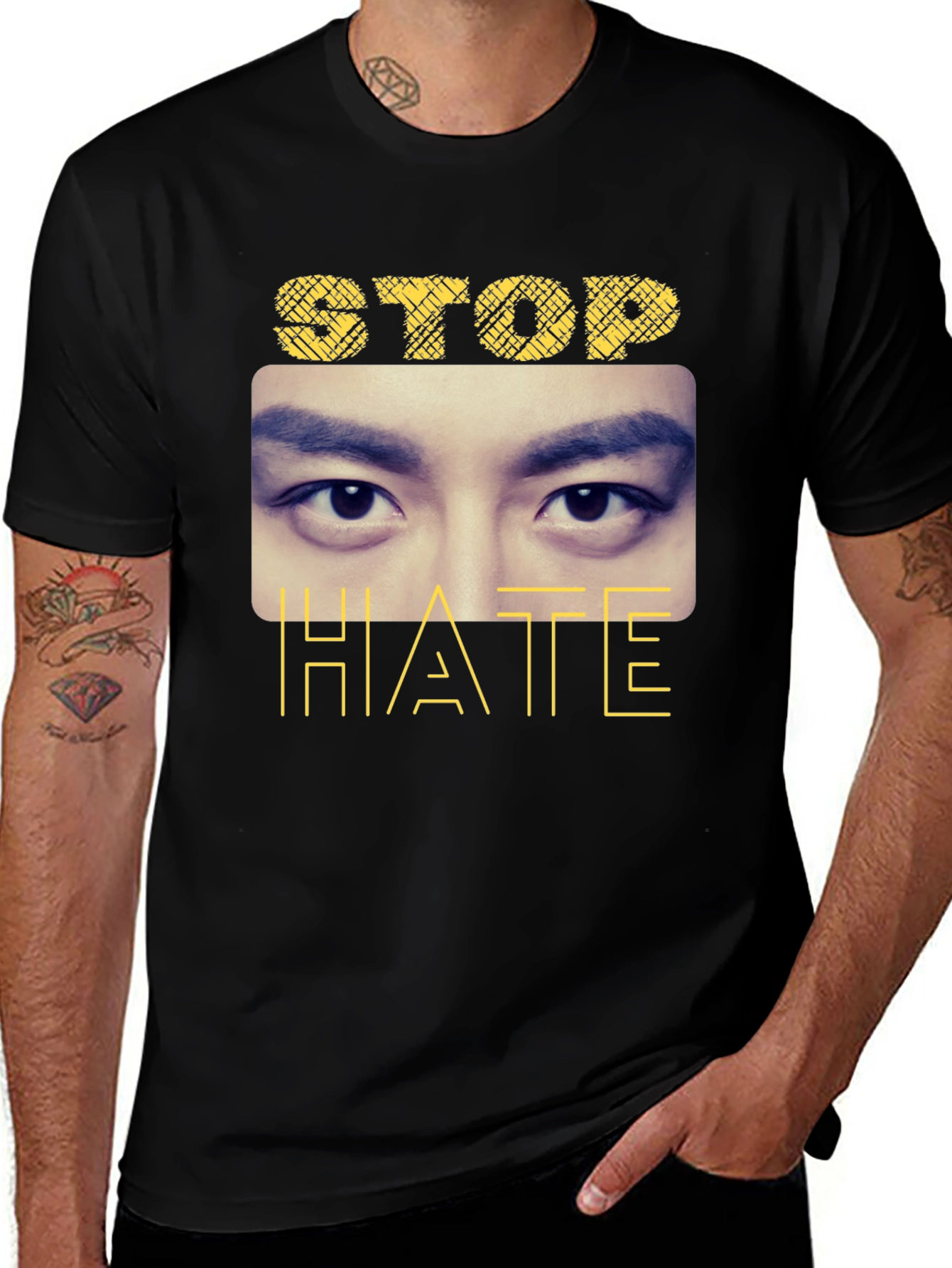 Stop Hate Graphic Tee - Unisex Black T-Shirt