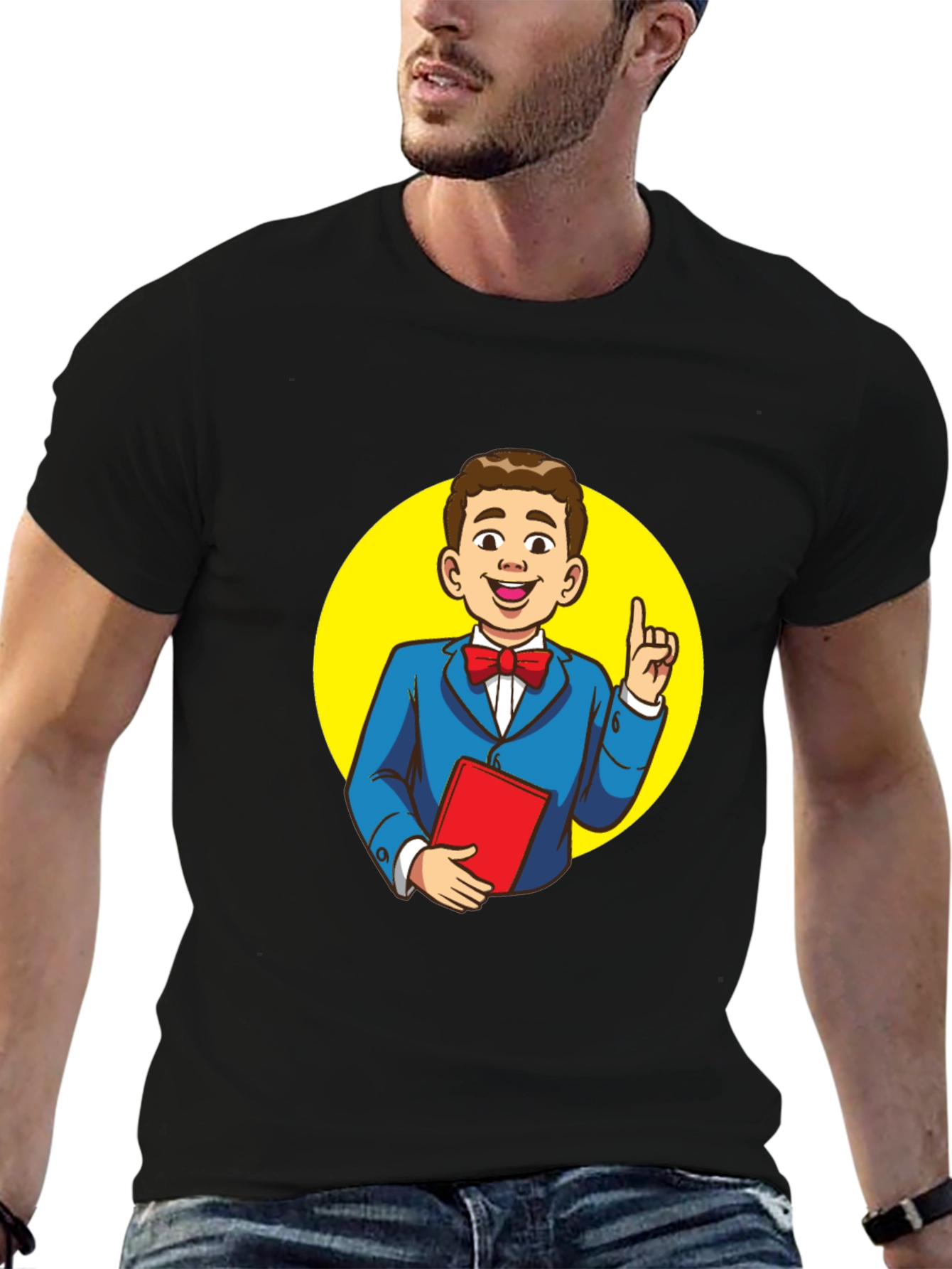 Cartoon Character Graphic Black T-Shirt