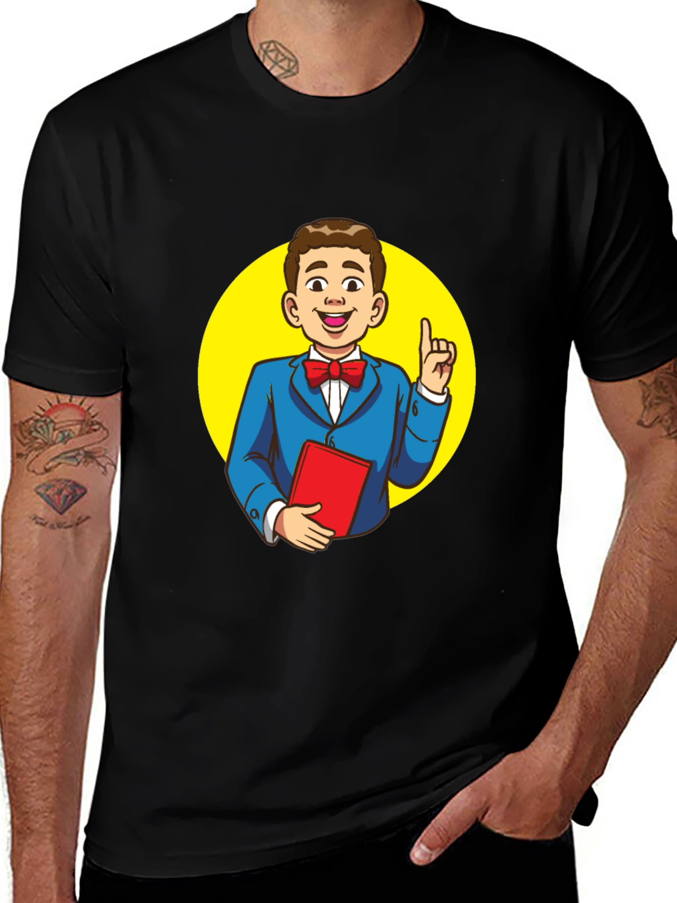 Cartoon Character Graphic Black T-Shirt