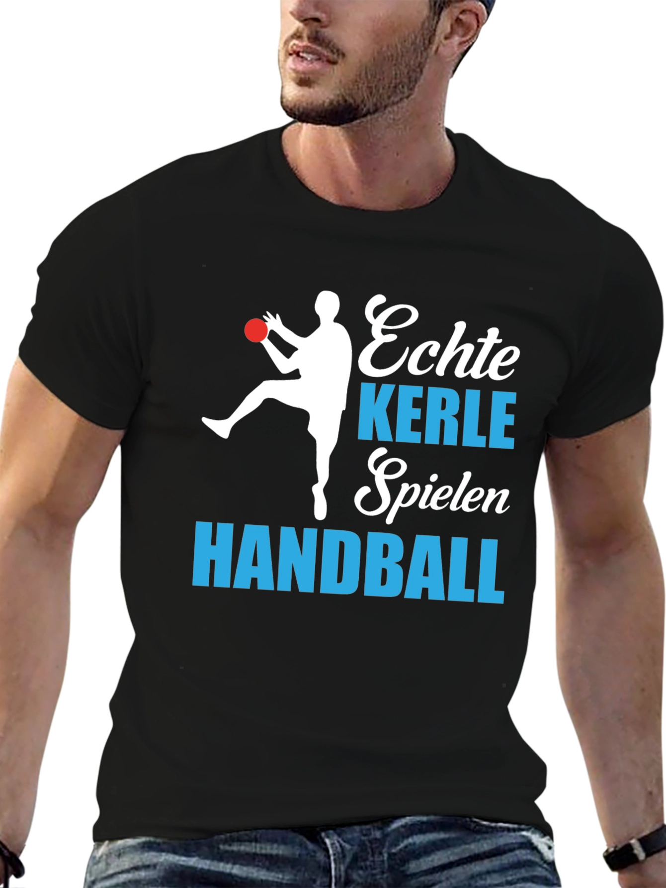 Echte Kerle Spielen Handball Graphic T-Shirt