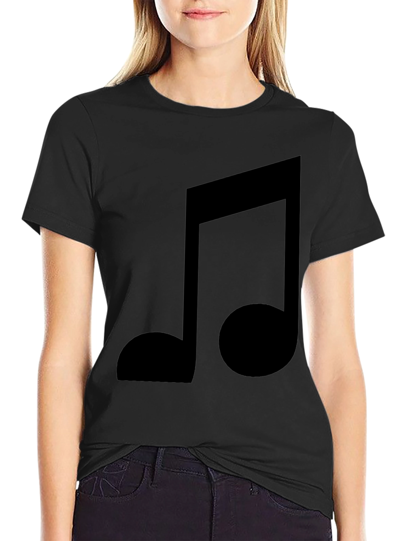 Music Note Graphic Black T-Shirt