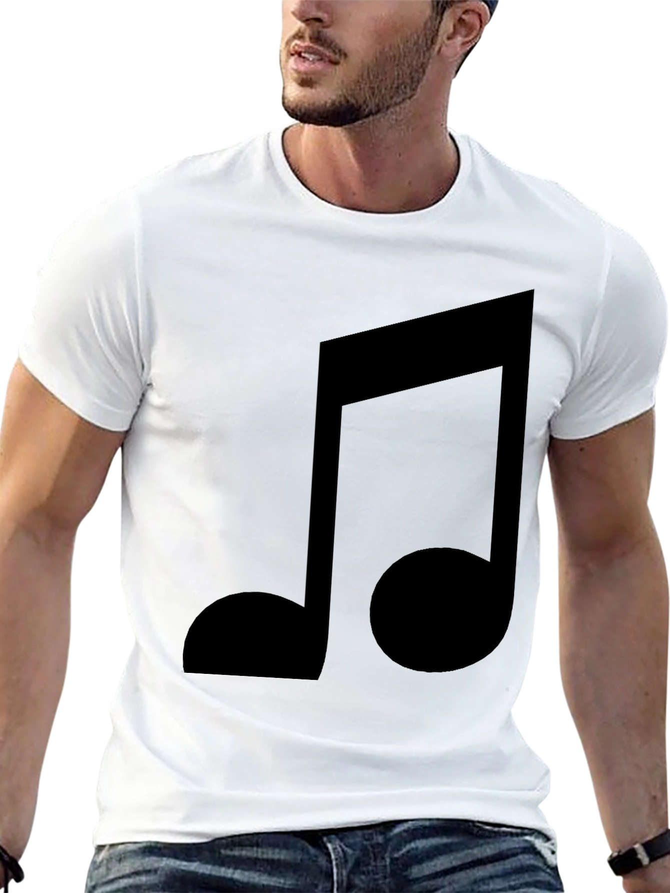 Music Note Graphic Black T-Shirt