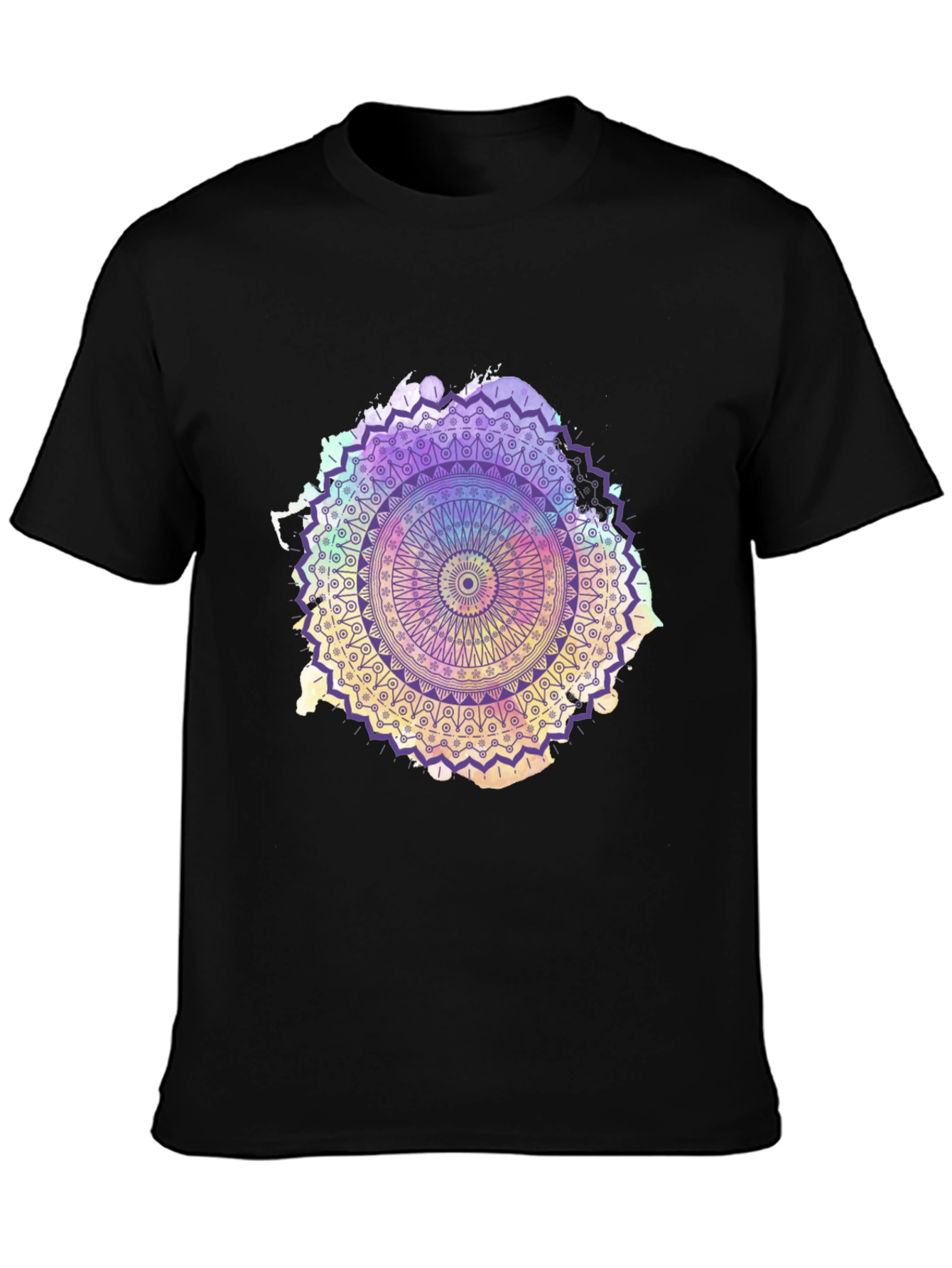 Mandala Print Black T-Shirt