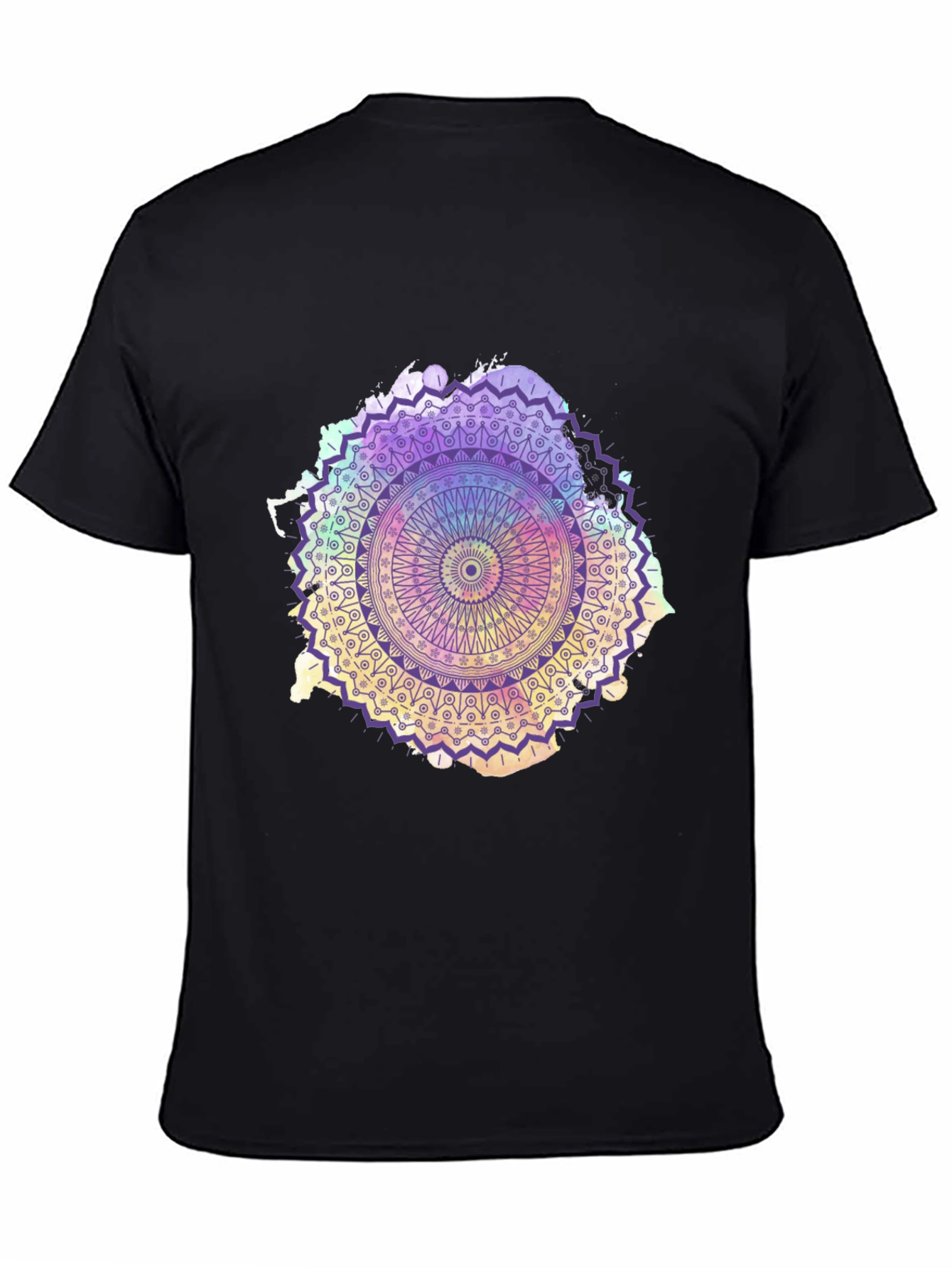 Mandala Print Black T-Shirt