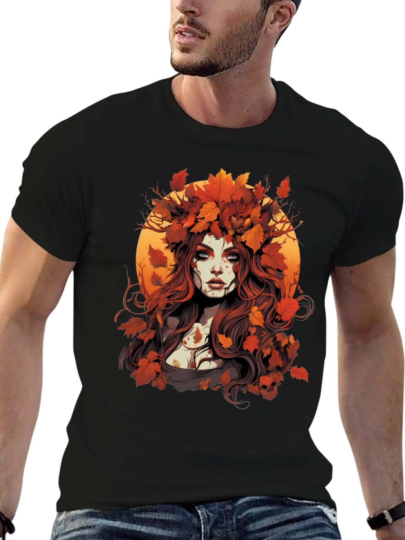 Autumn Maiden Graphic Tee - Mens Black T-Shirt