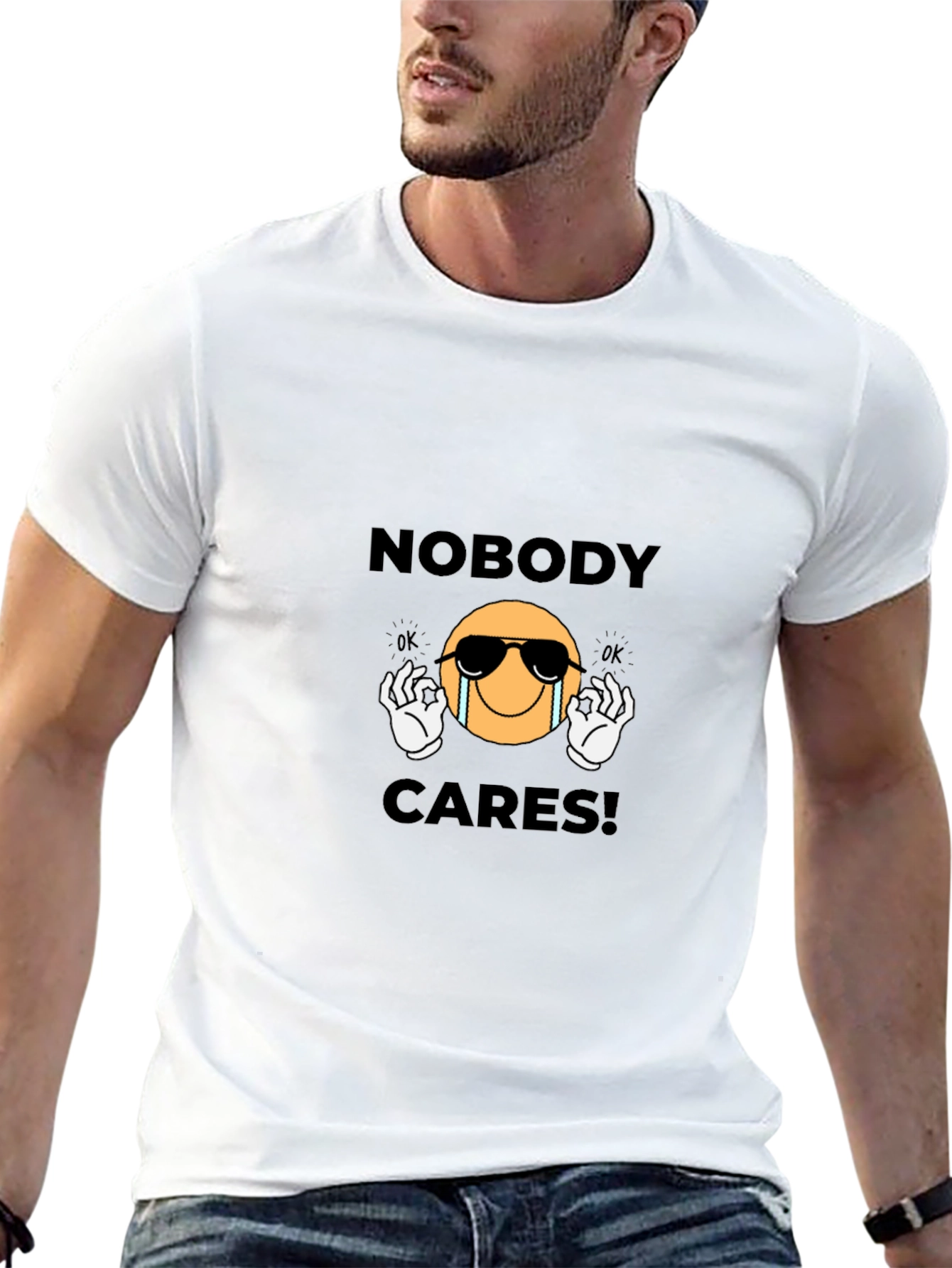 Nobody Cares Graphic T-Shirt - Black