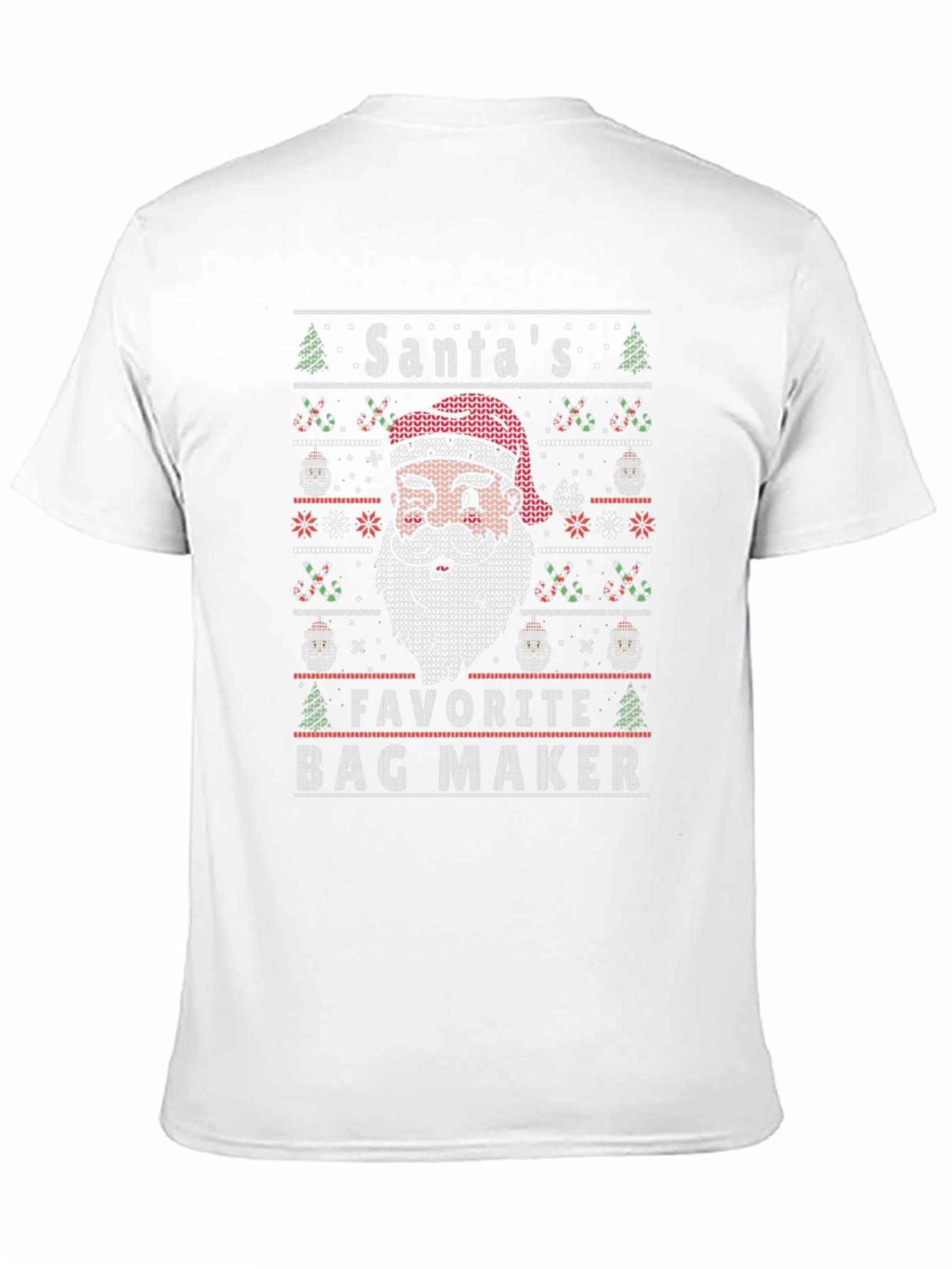 Santas Favorite Bag Maker Christmas Knit T-Shirt