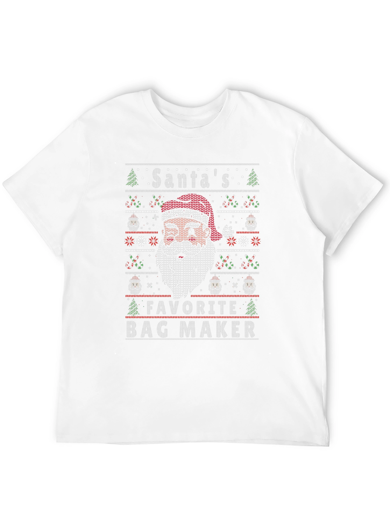 Santas Favorite Bag Maker Christmas Knit T-Shirt