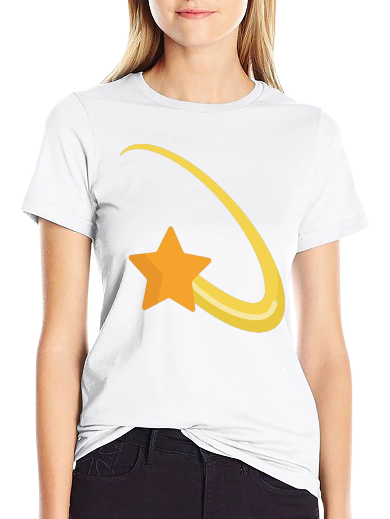 Shooting Star Graphic Tee - Soft Black Cotton T-Shirt