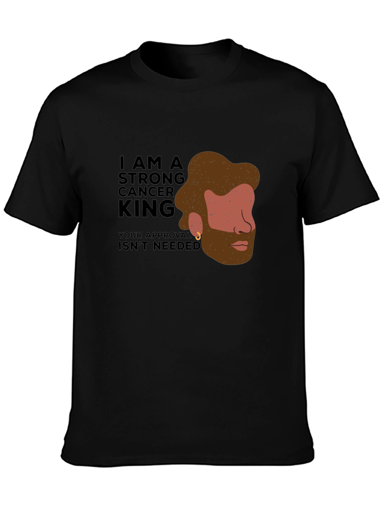 Strong Cancer King Black T-Shirt