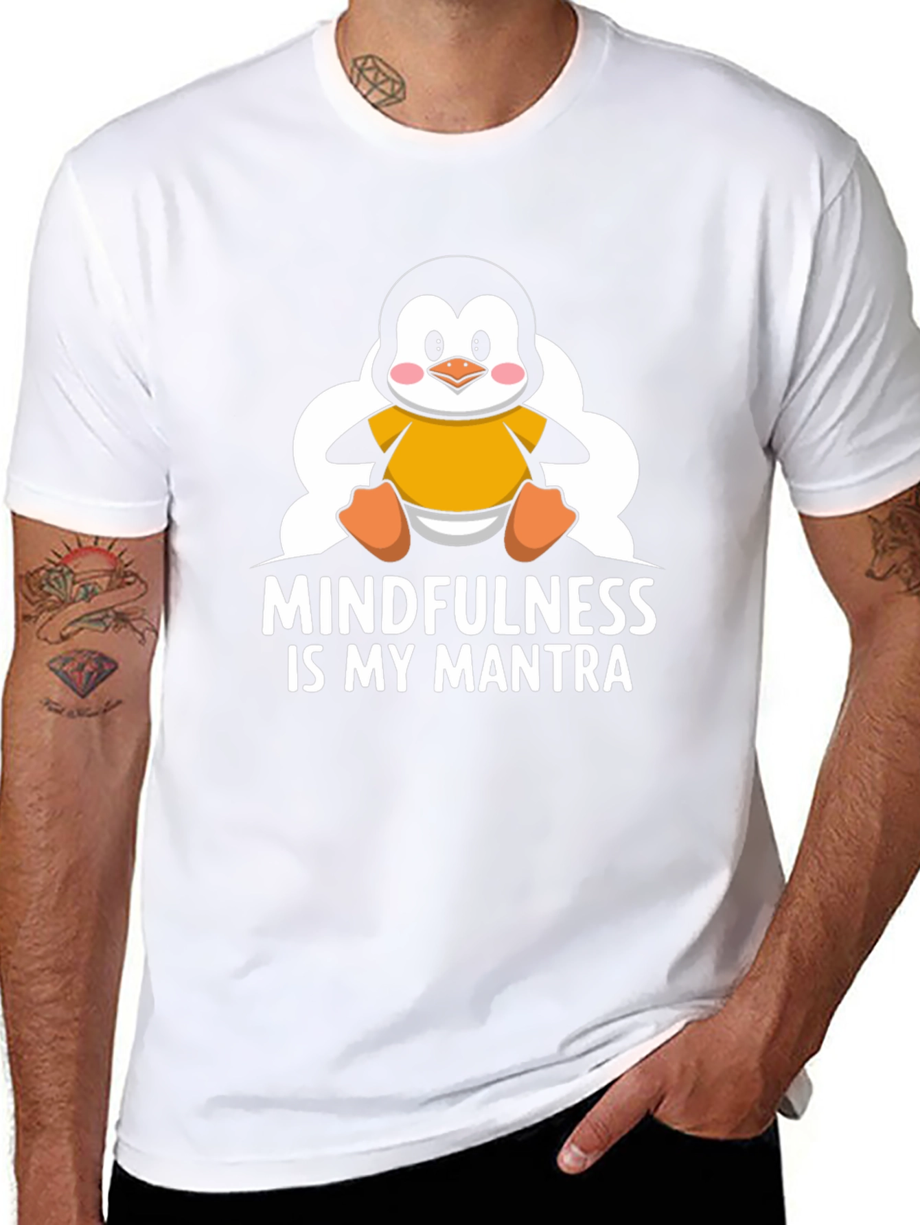 Mindfulness Penguin T-Shirt - Relax & Meditate