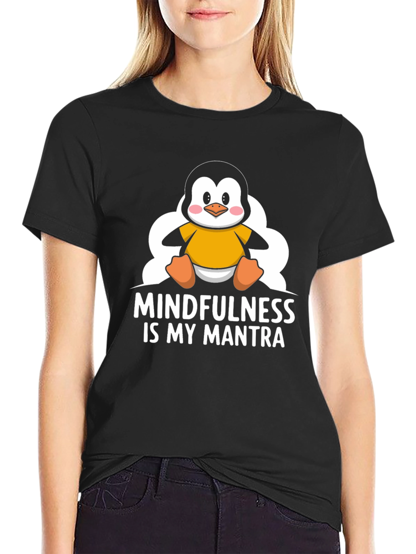 Mindfulness Penguin T-Shirt - Relax & Meditate