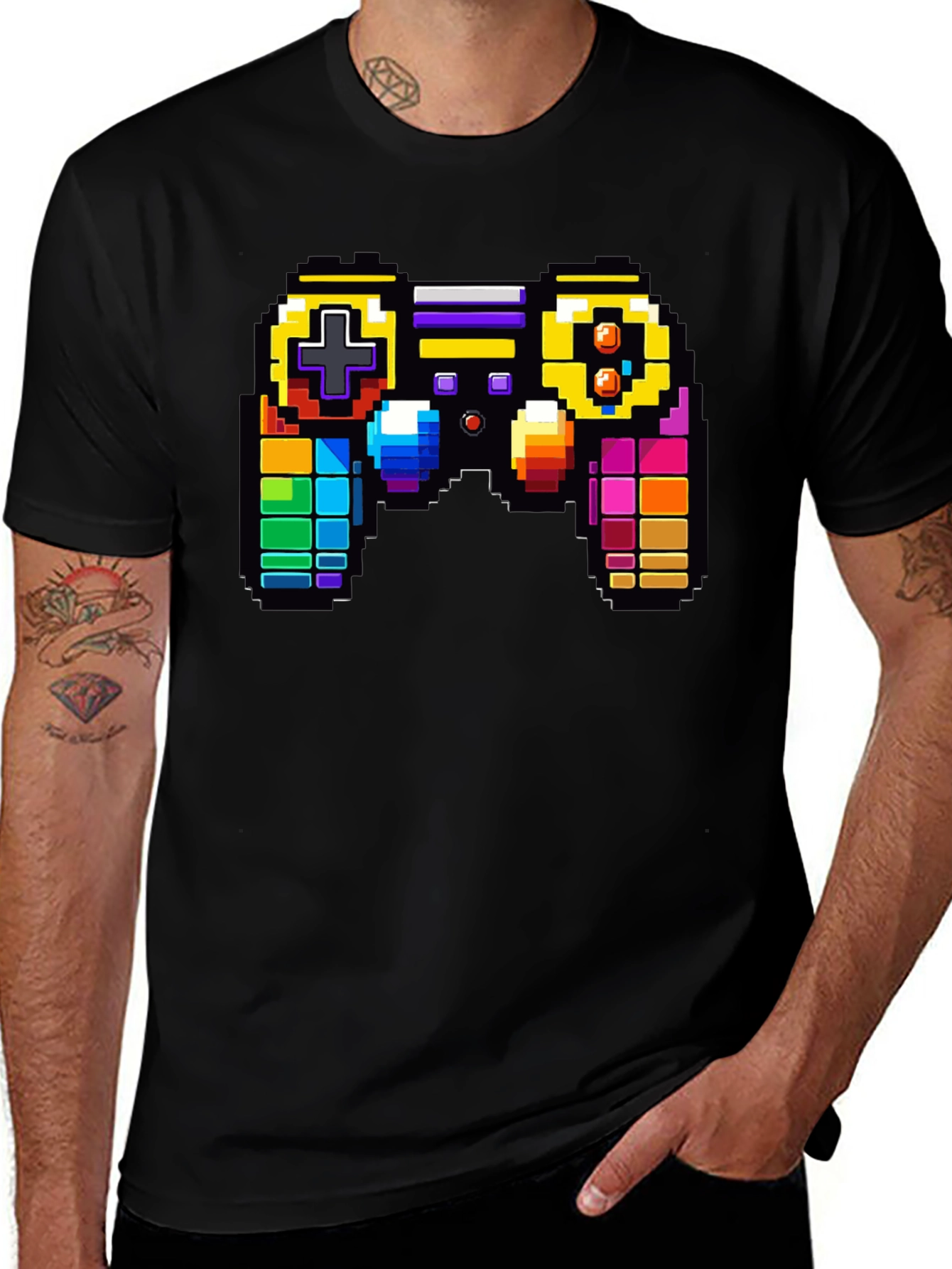 Retro Pixel Game Controller Graphic Tee - Gamer Style