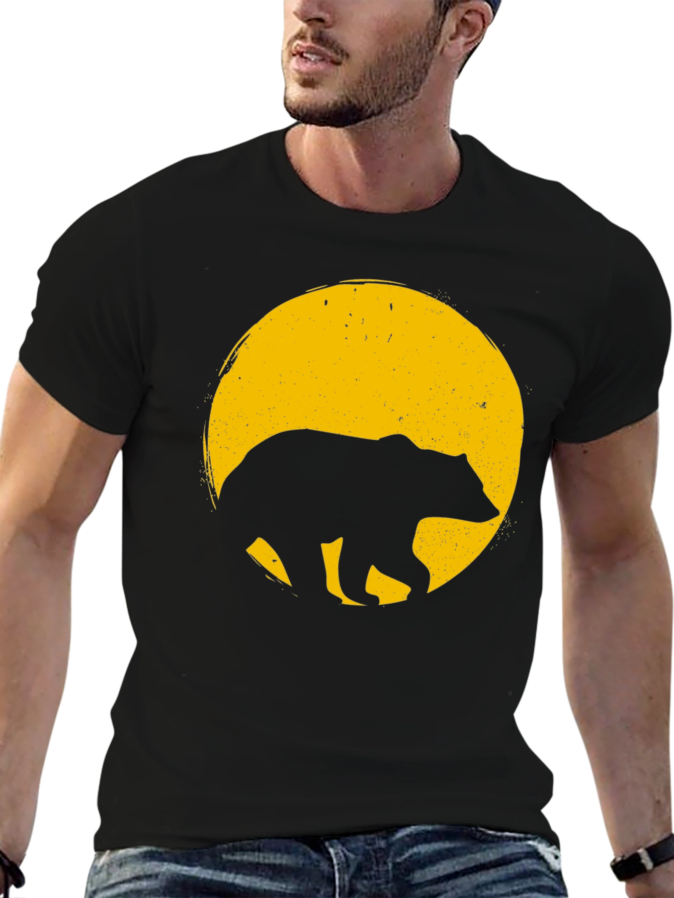 Bear Silhouette Tee - Mens Black T-Shirt