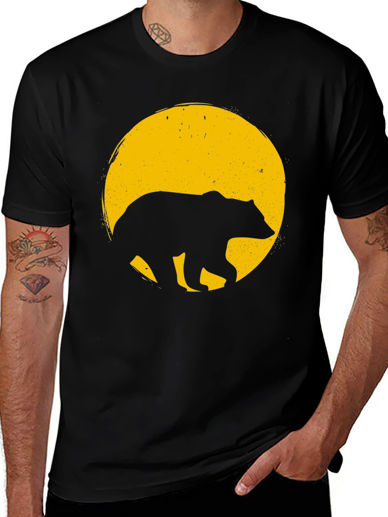 Bear Silhouette Tee - Mens Black T-Shirt