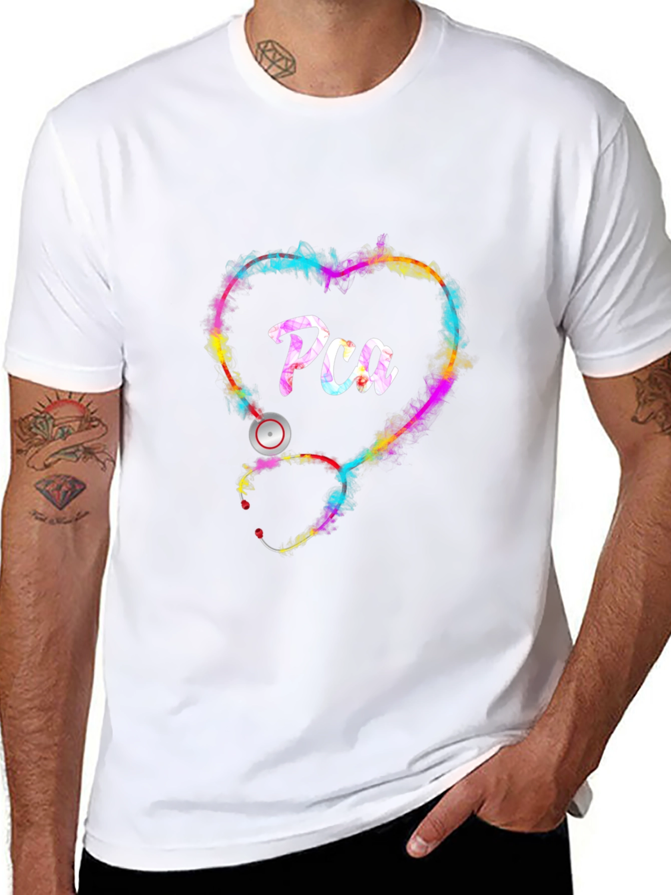 PCA Heart Stethoscope Graphic Tee - Black