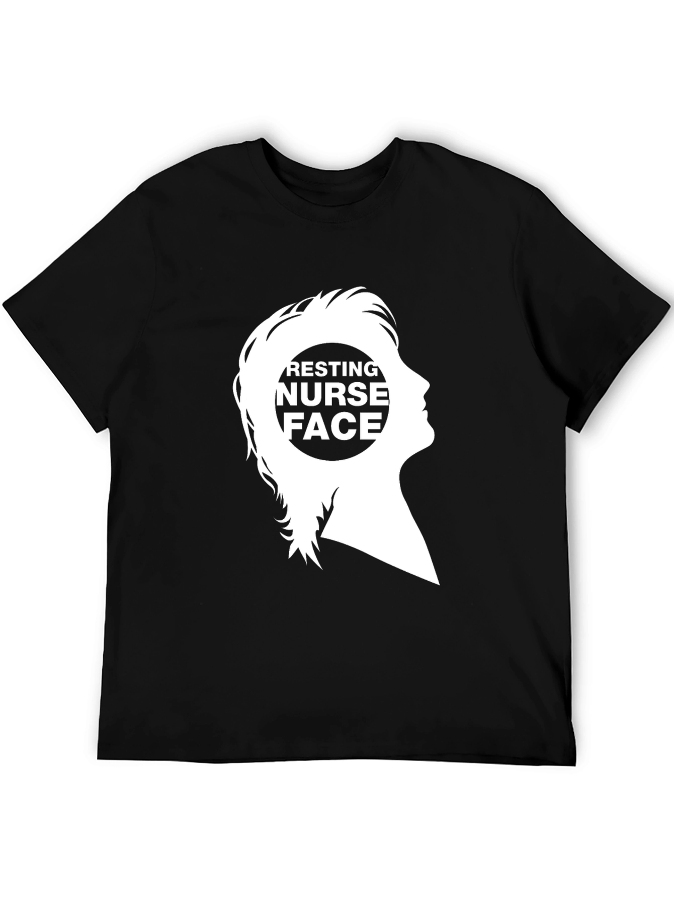 Resting Nurse Face Graphic Tee - Black Cotton T-Shirt