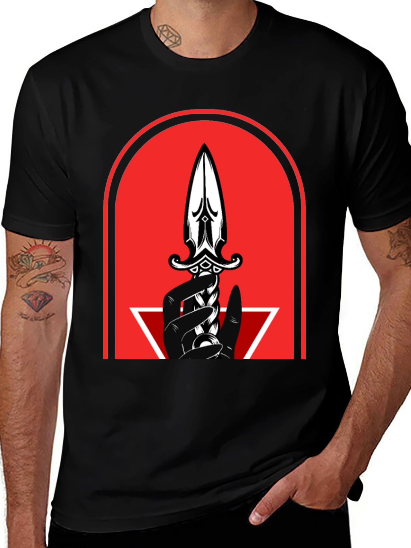 Dagger Graphic Tee - Mens Black T-Shirt