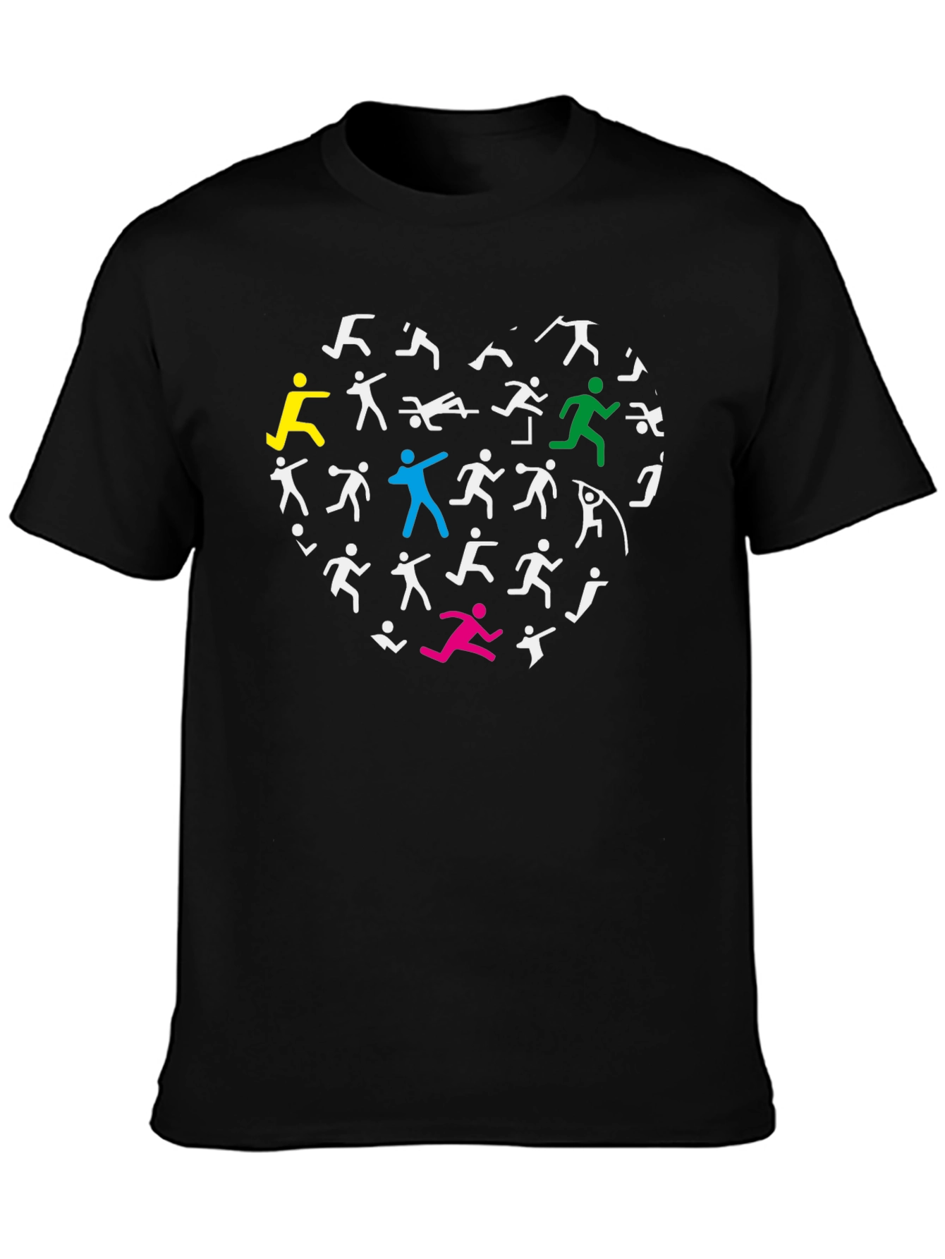Athletic Heart Graphic T-Shirt - Black