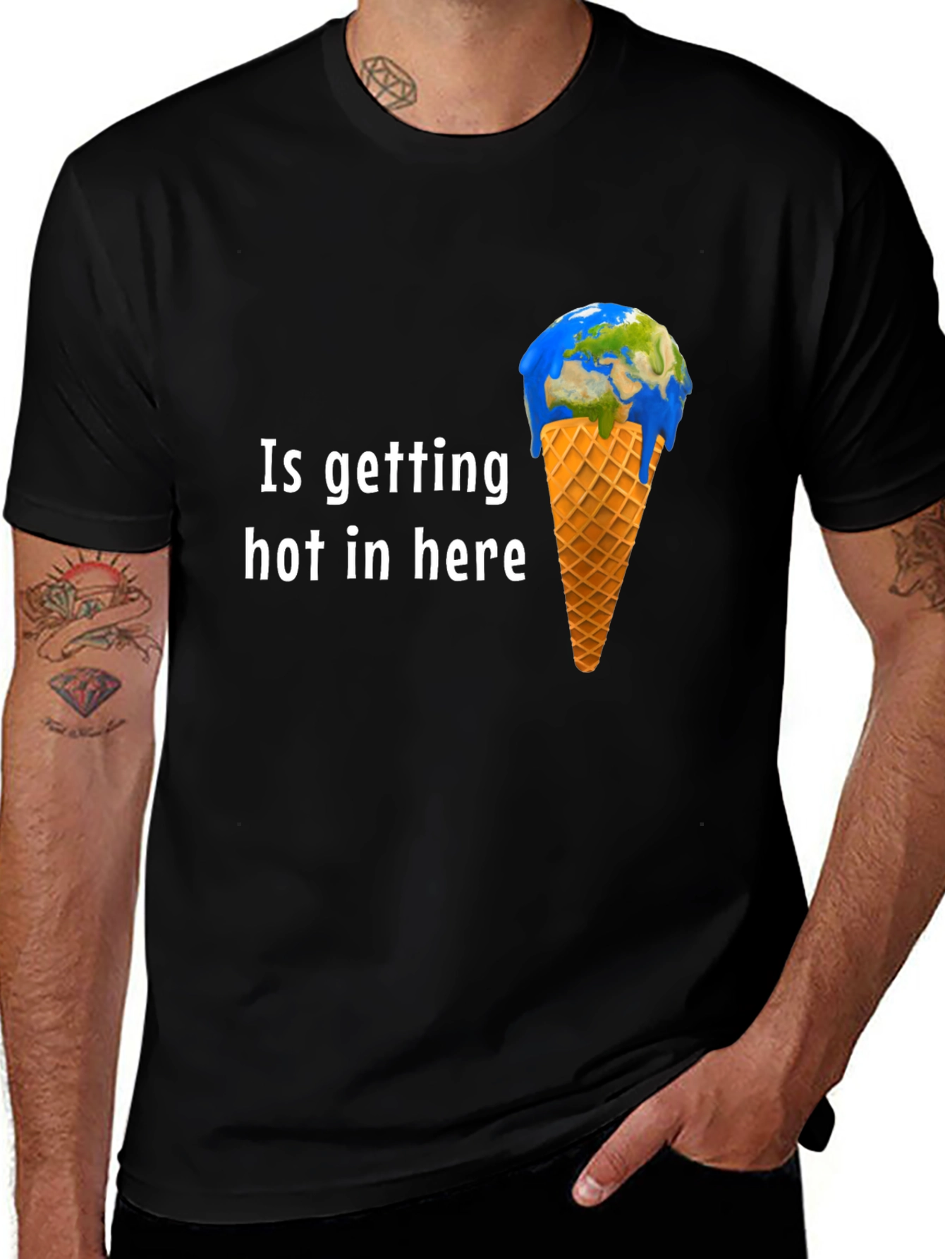 Global Warming T-Shirt - Earth Ice Cream Design