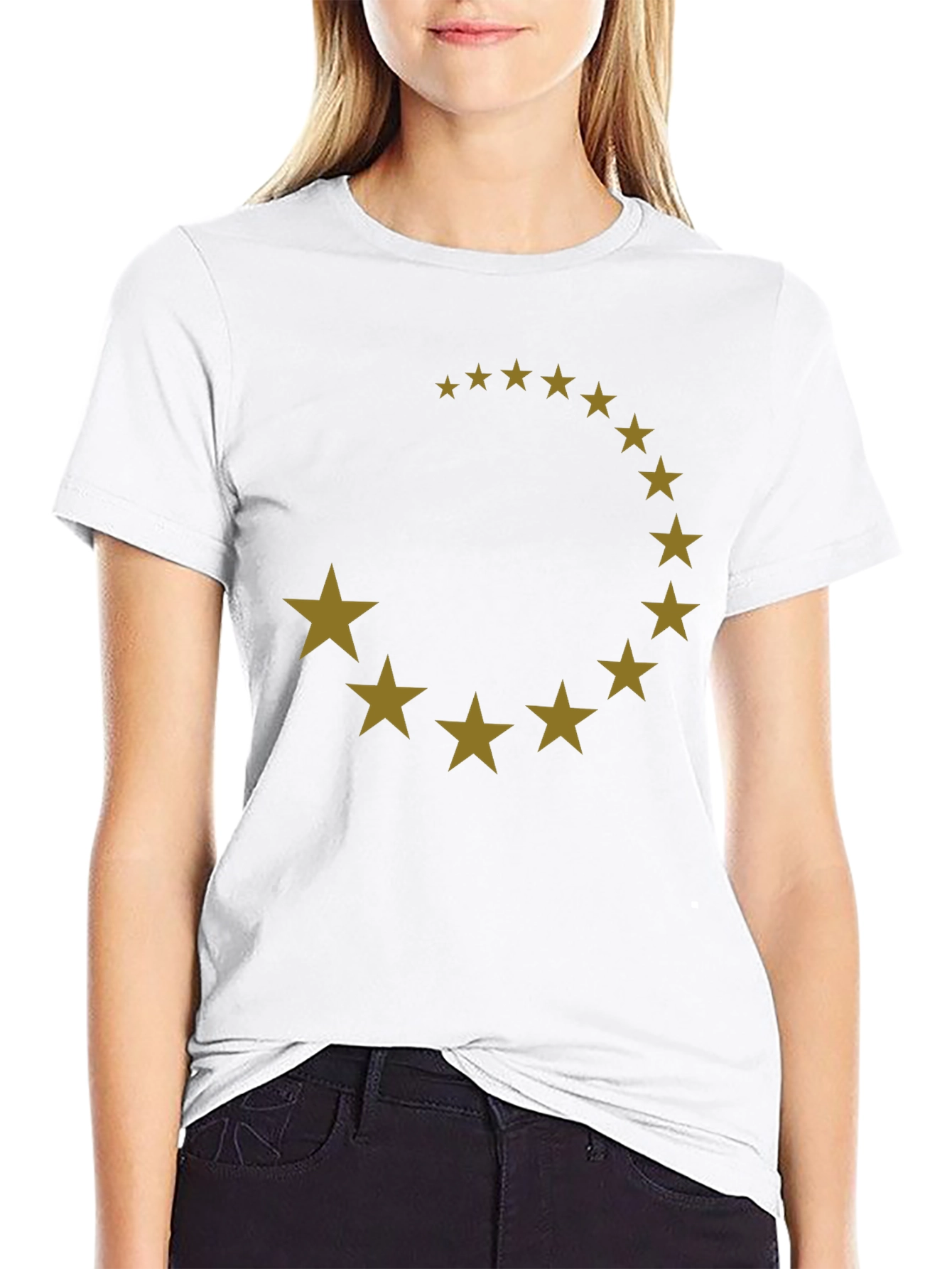 Star Circle Graphic Black T-Shirt