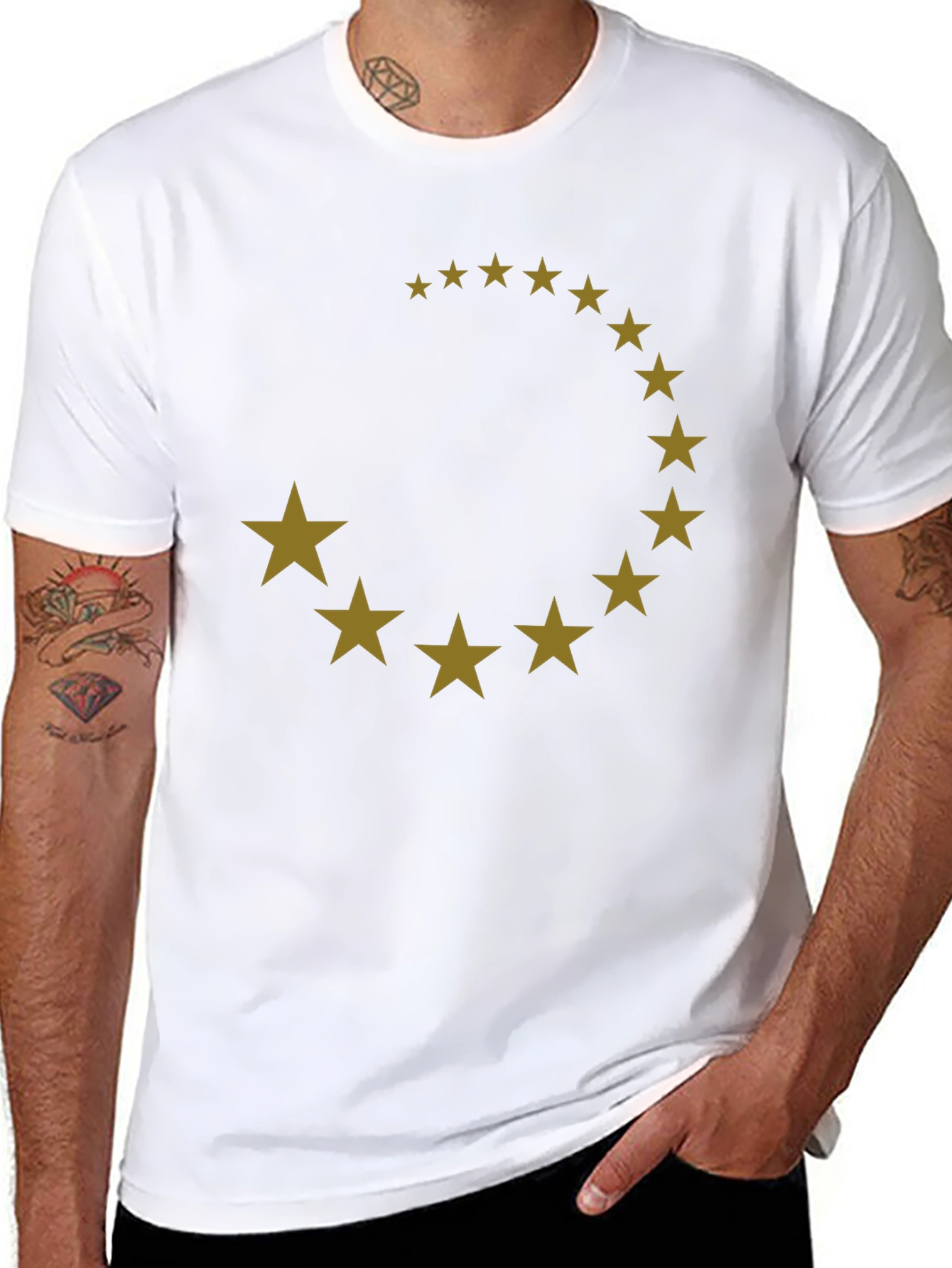 Star Circle Graphic Black T-Shirt