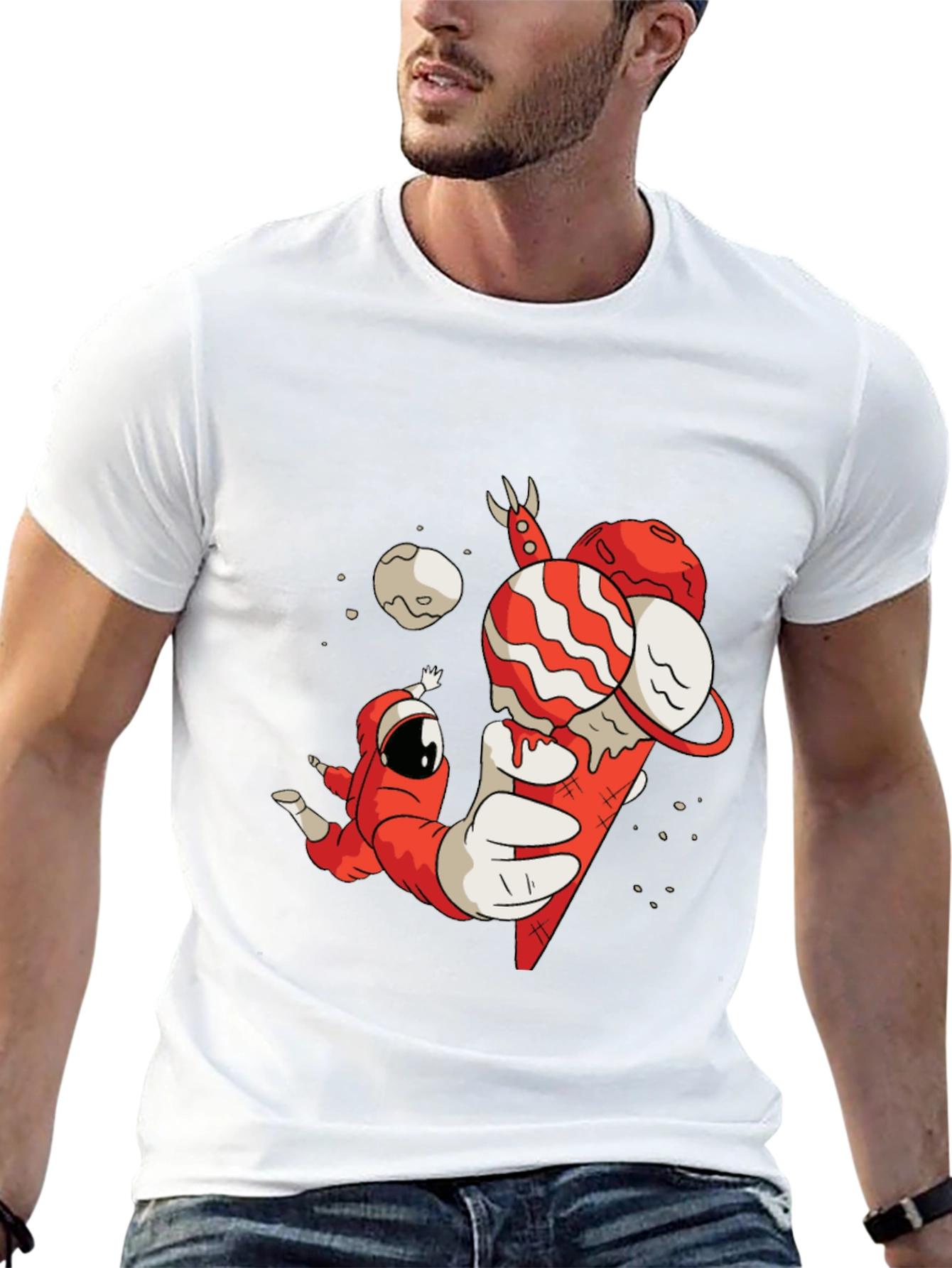 Astronaut Ice Cream Cone Graphic Tee