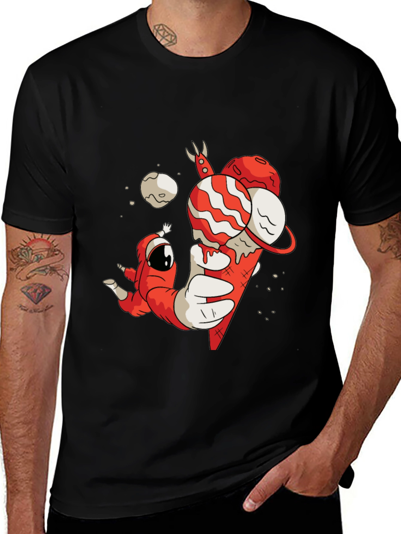 Astronaut Ice Cream Cone Graphic Tee