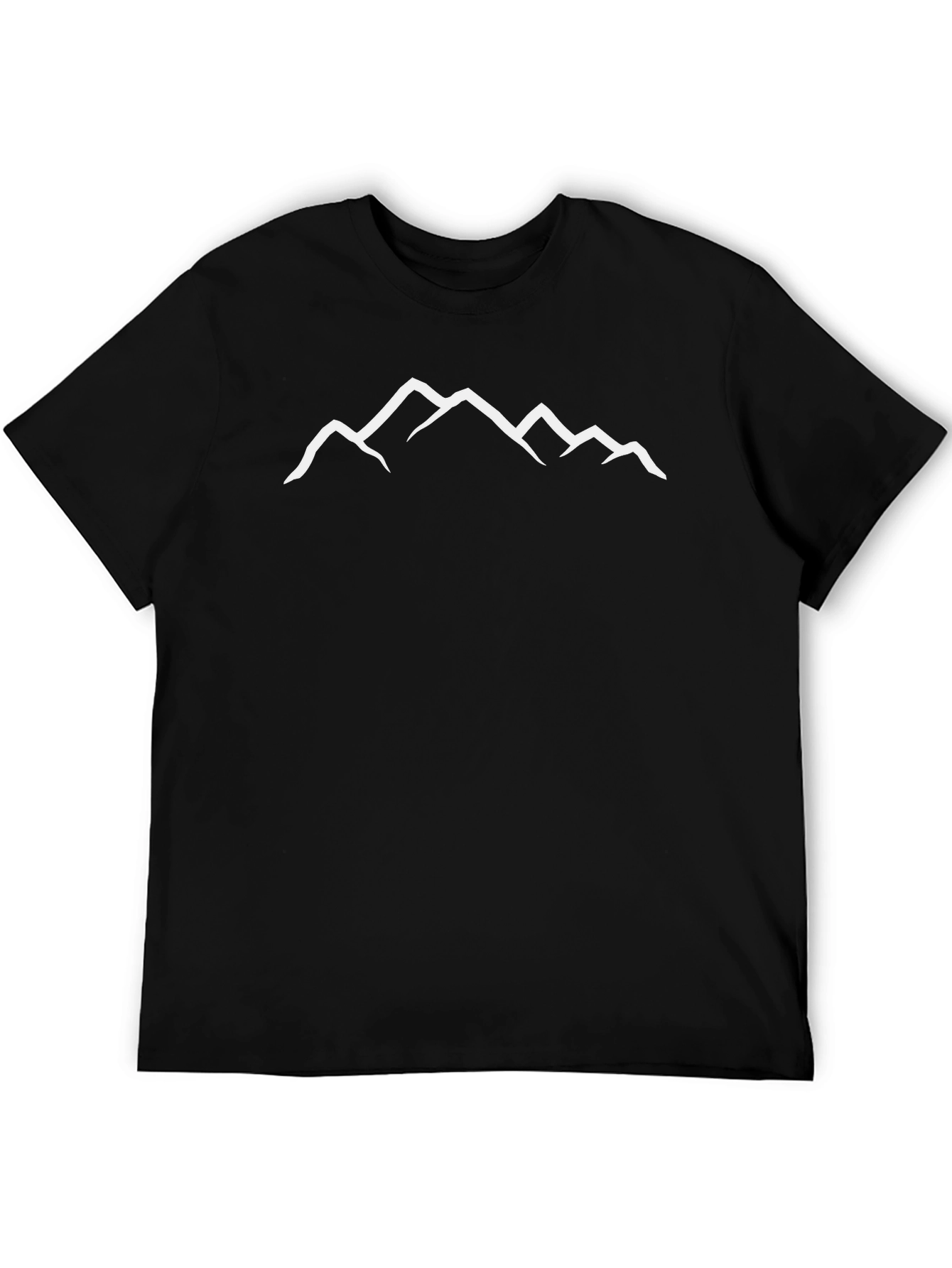 Mountain Peak Graphic Tee - Black Casual T-Shirt