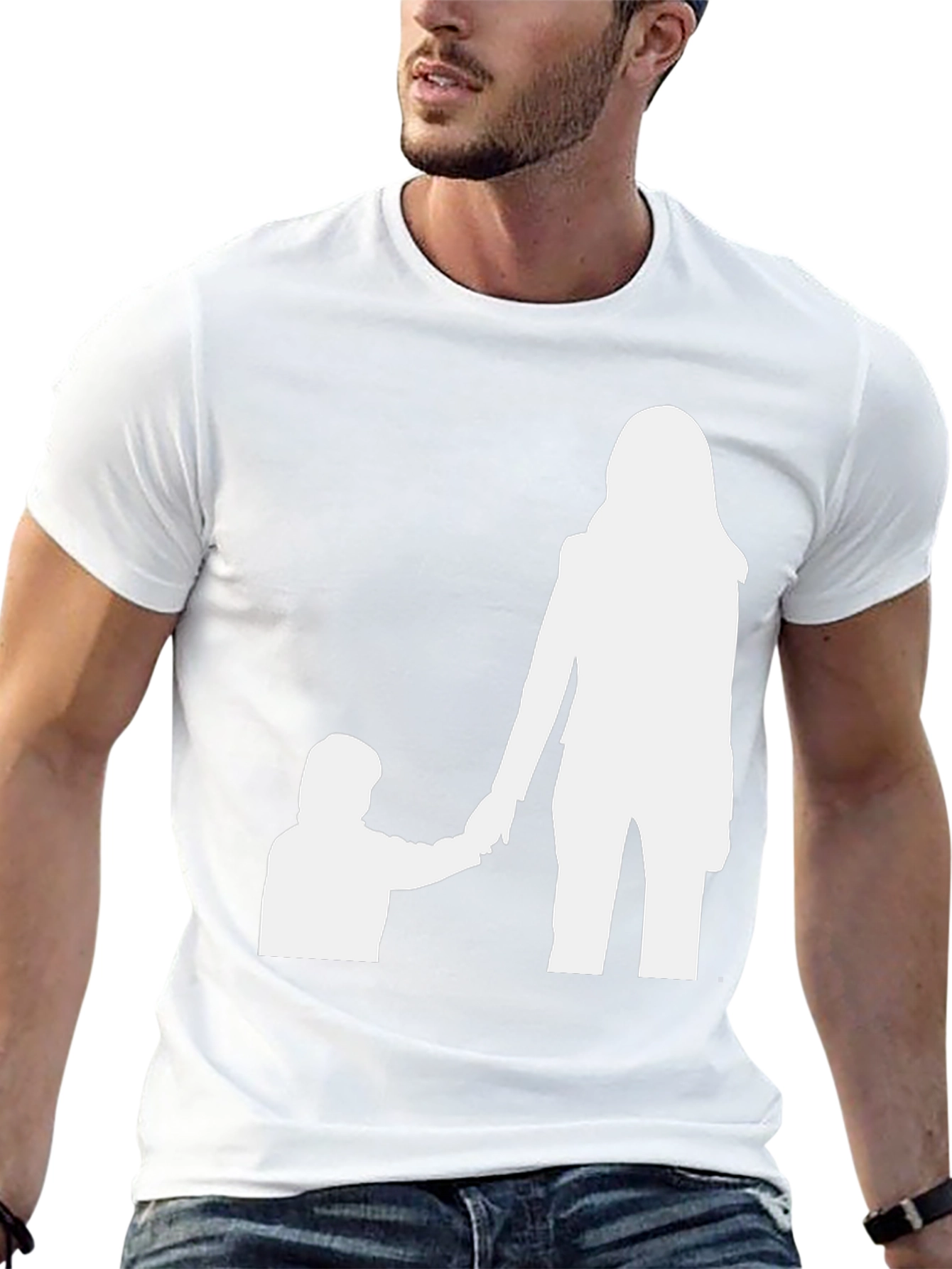 Mother and Child Graphic Tee - Black