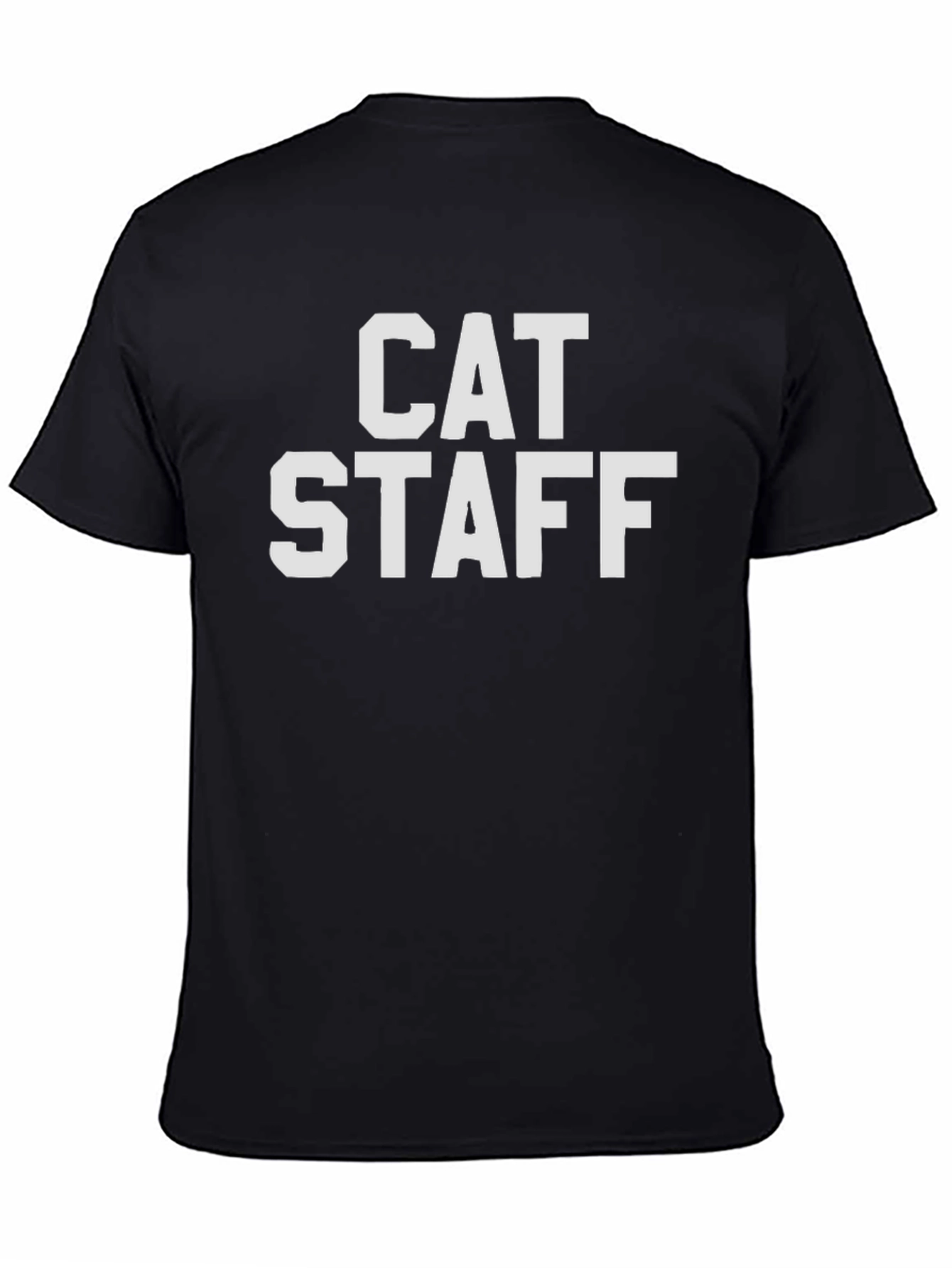 Cat Staff Graphic T-Shirt - Black Casual Tee