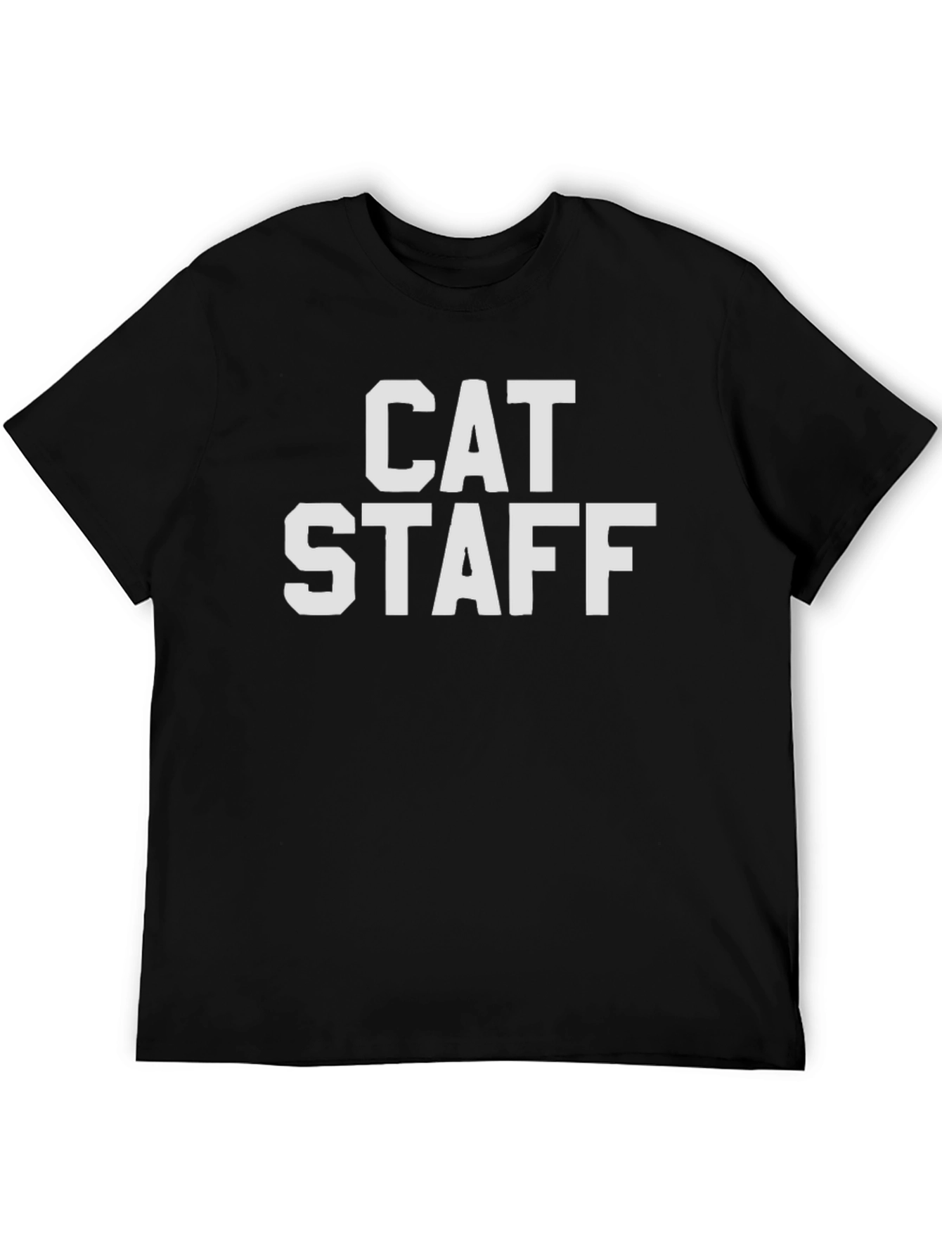 Cat Staff Graphic T-Shirt - Black Casual Tee