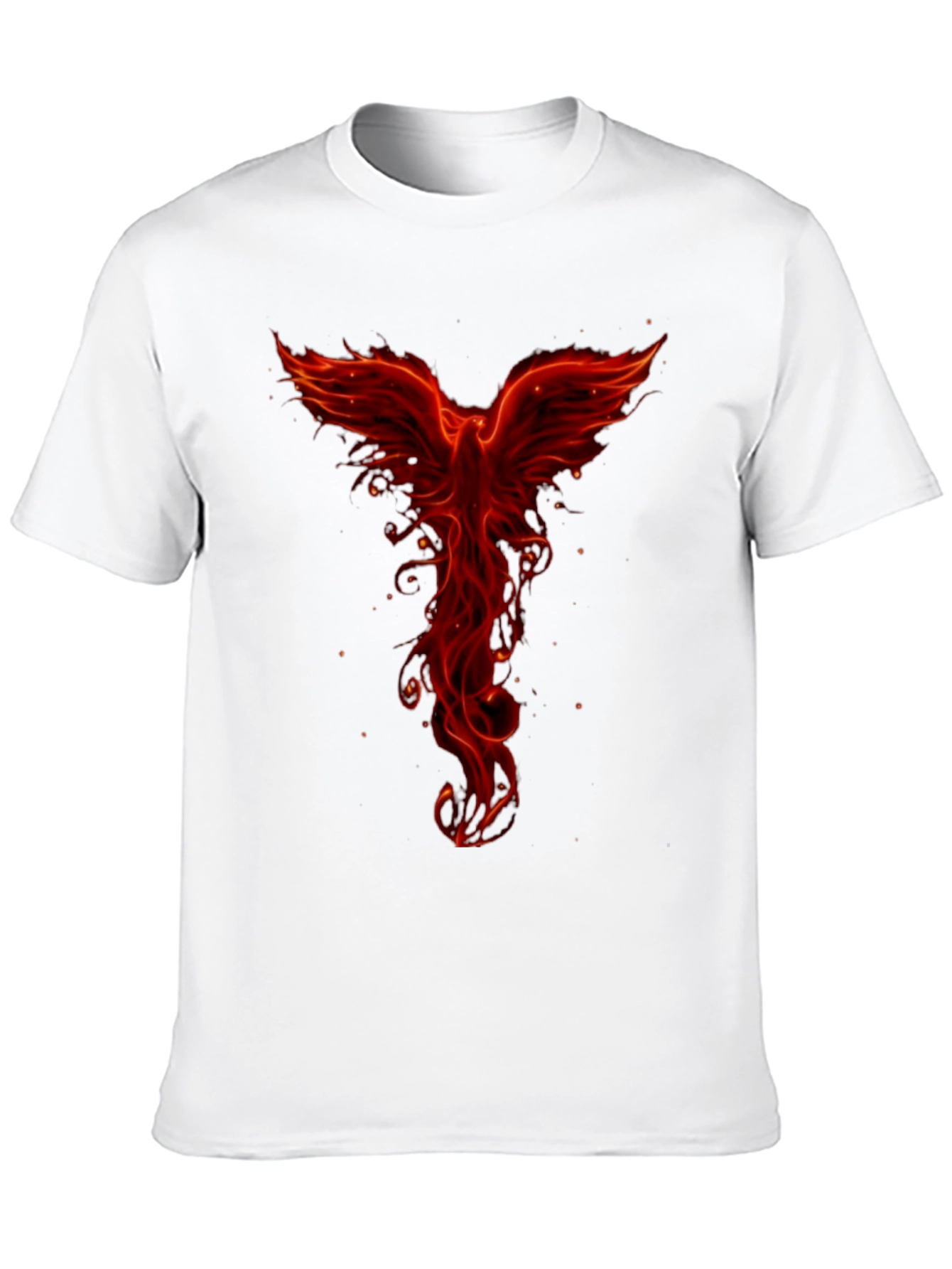 Fiery Phoenix Graphic Tee - Black Cotton Blend