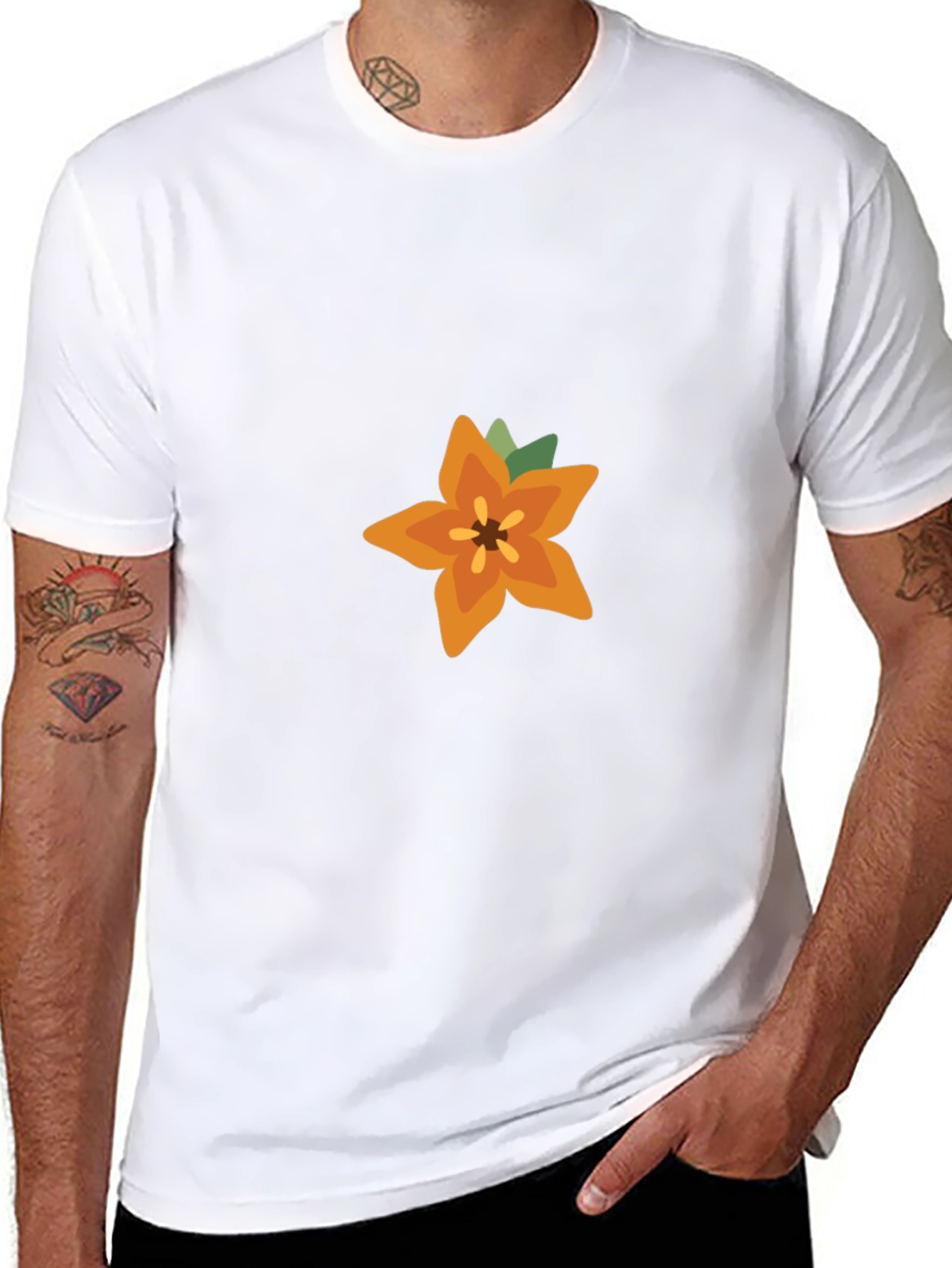 Floral Print Black T-Shirt