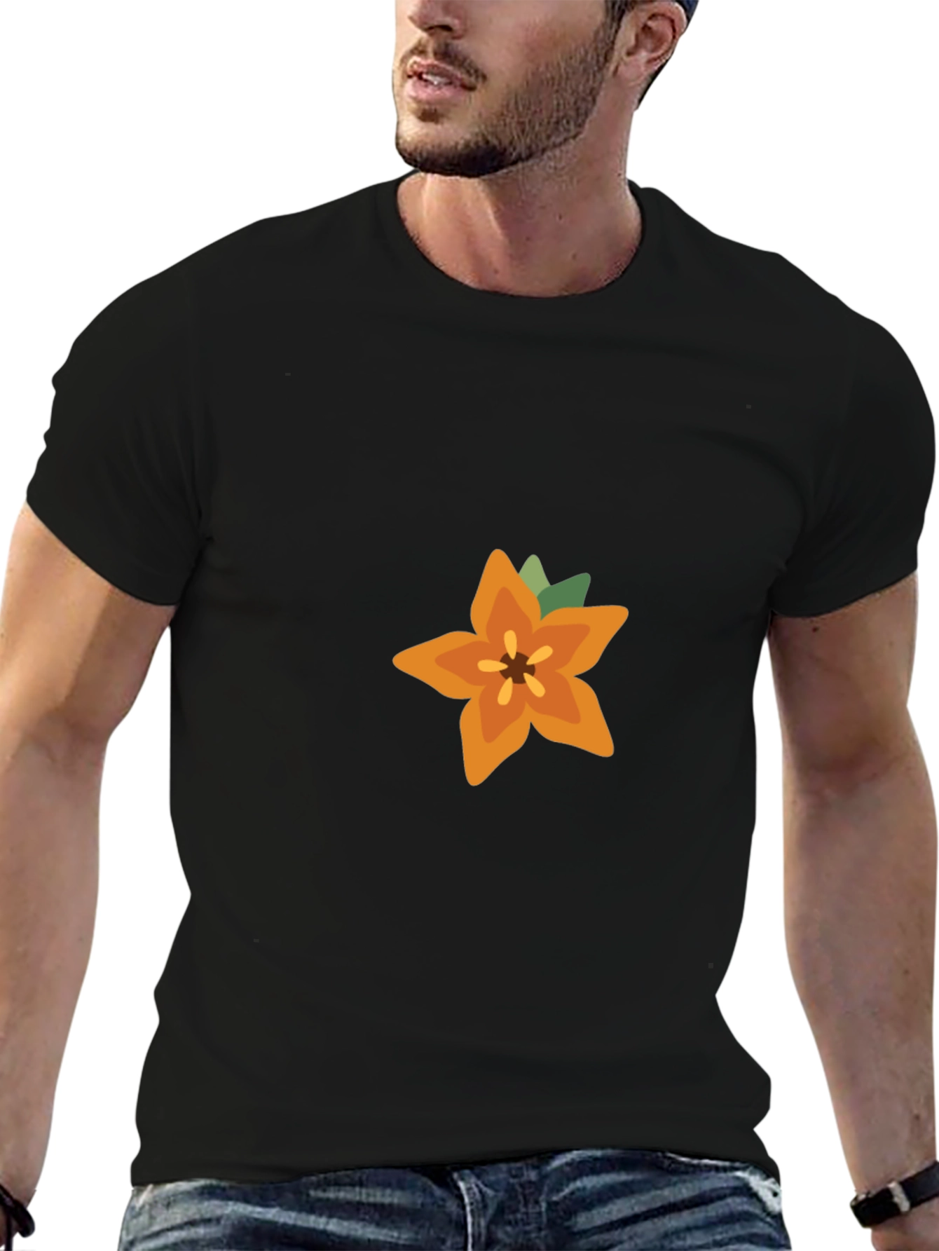 Floral Print Black T-Shirt