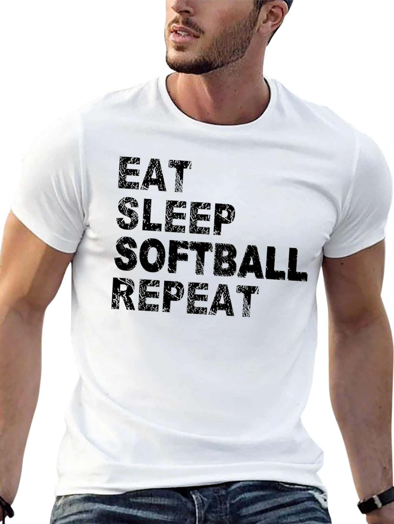 Eat Sleep Softball Repeat T-Shirt - Sport Tee