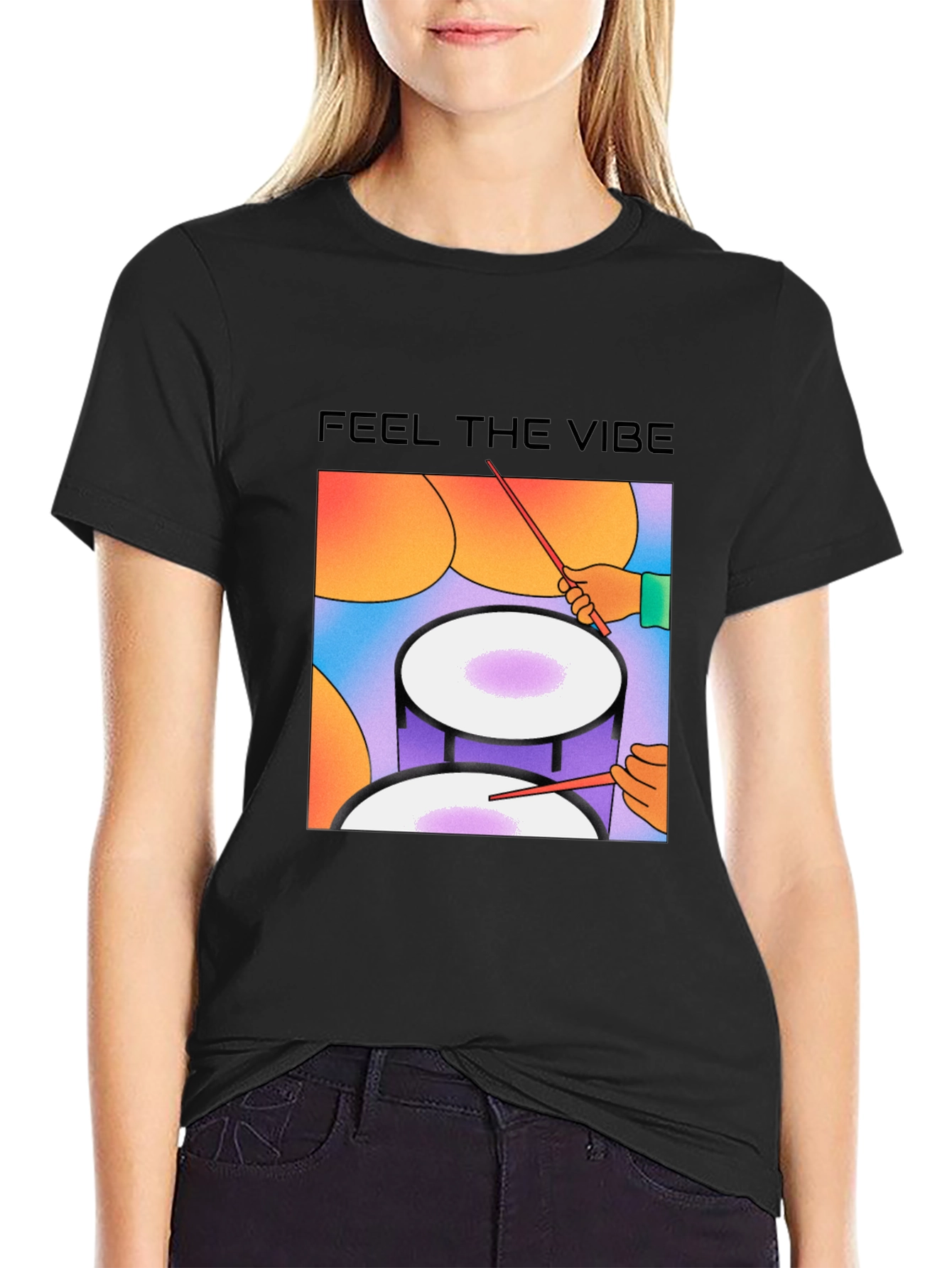 Feel the Vibe Drum Graphic Tee