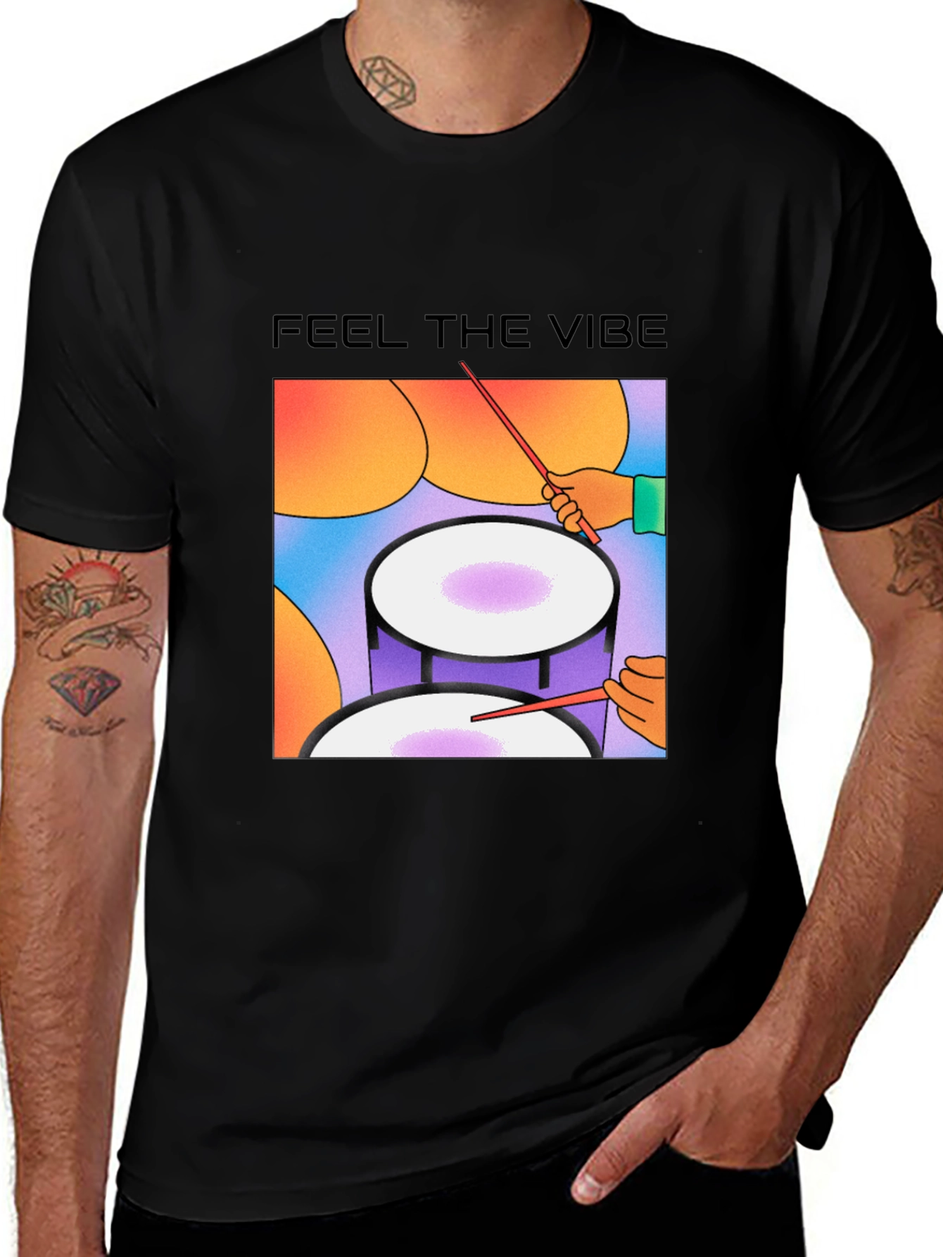 Feel the Vibe Drum Graphic Tee