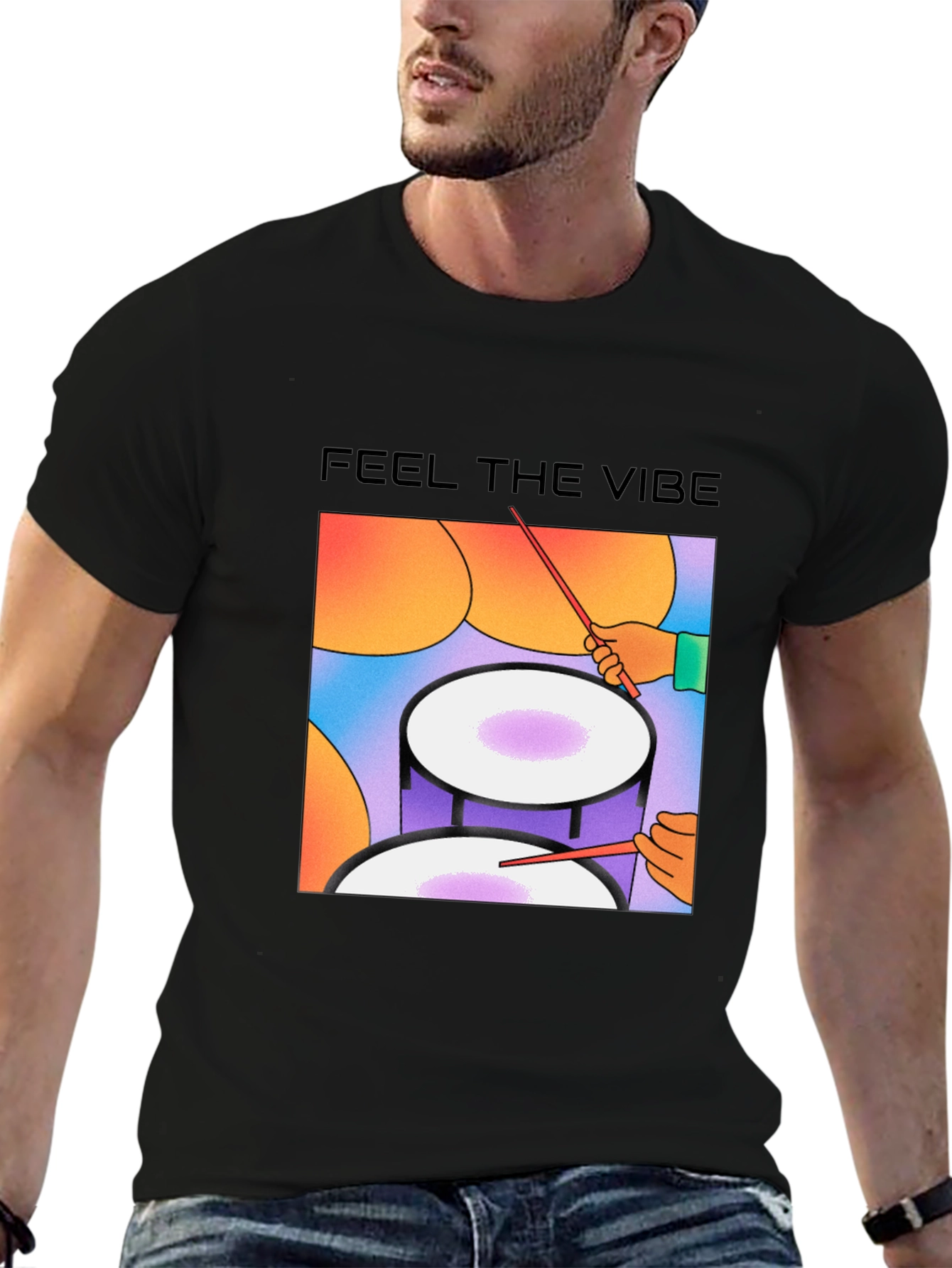 Feel the Vibe Drum Graphic Tee