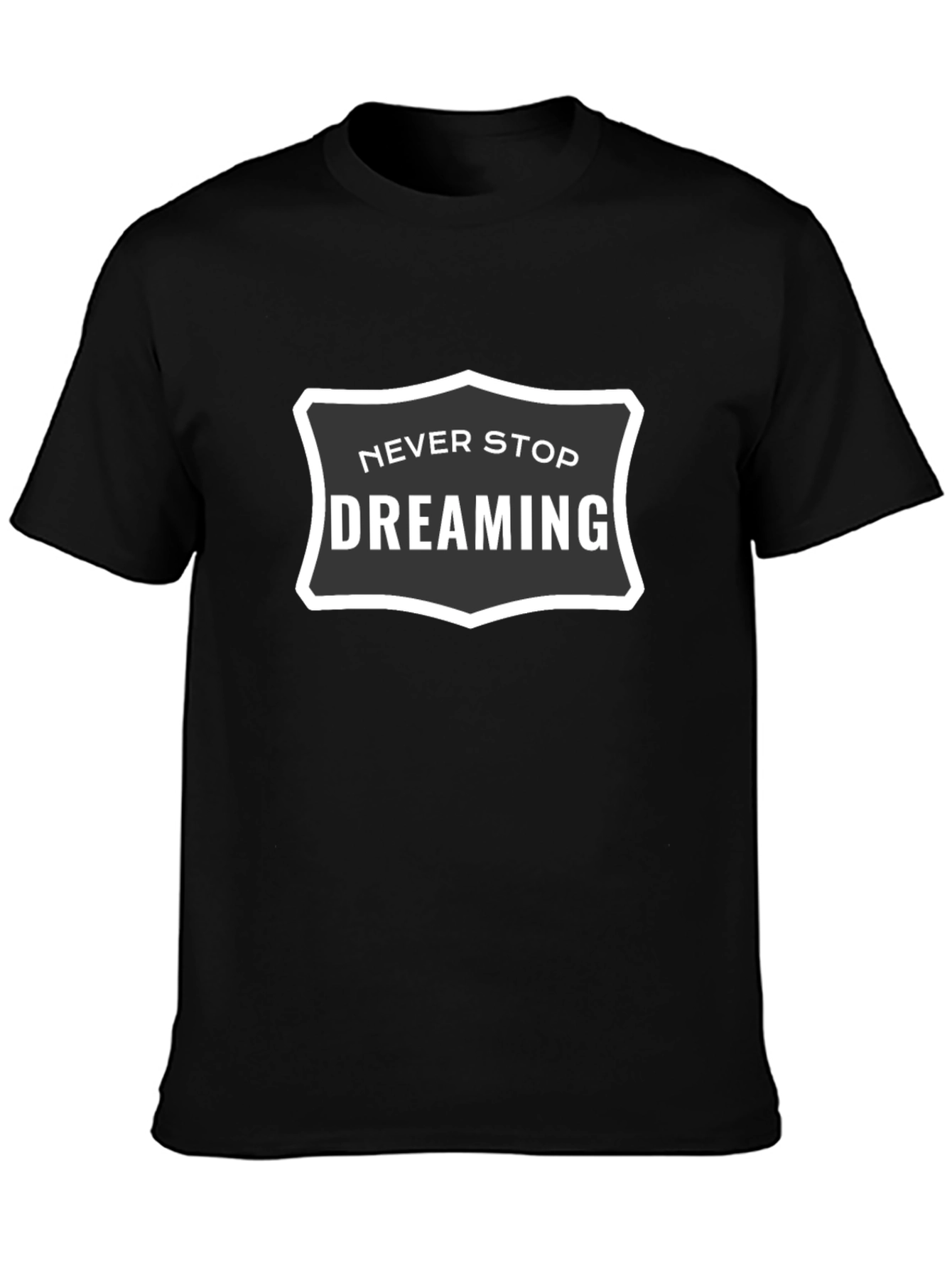 Never Stop Dreaming Black Graphic Tee