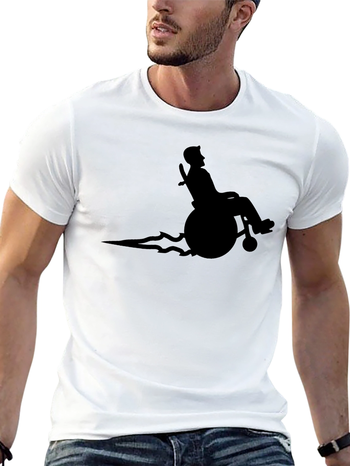 Speedy Wheelchair T-Shirt - Black Graphic Tee